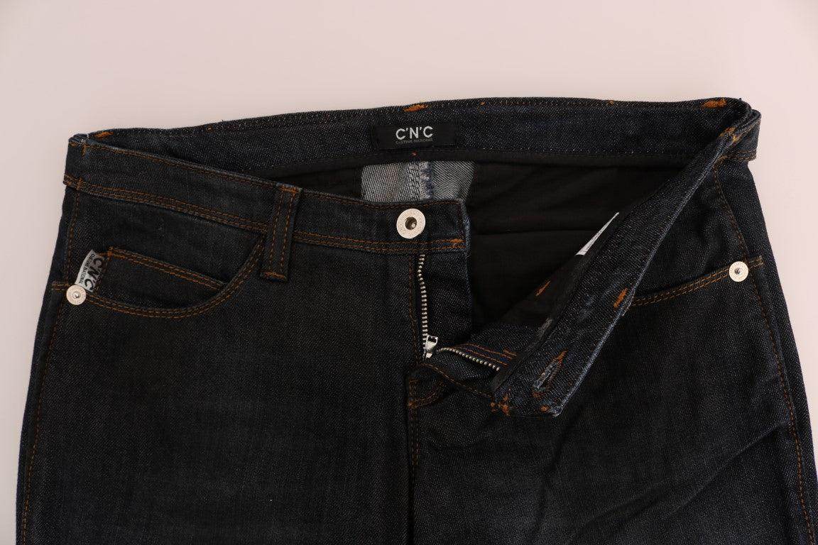 Costume National Dark Blue Cotton Slim Fit Jeans - Hilstor