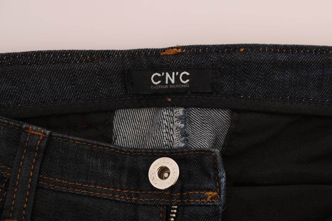 Costume National Dark Blue Cotton Slim Fit Jeans - Hilstor