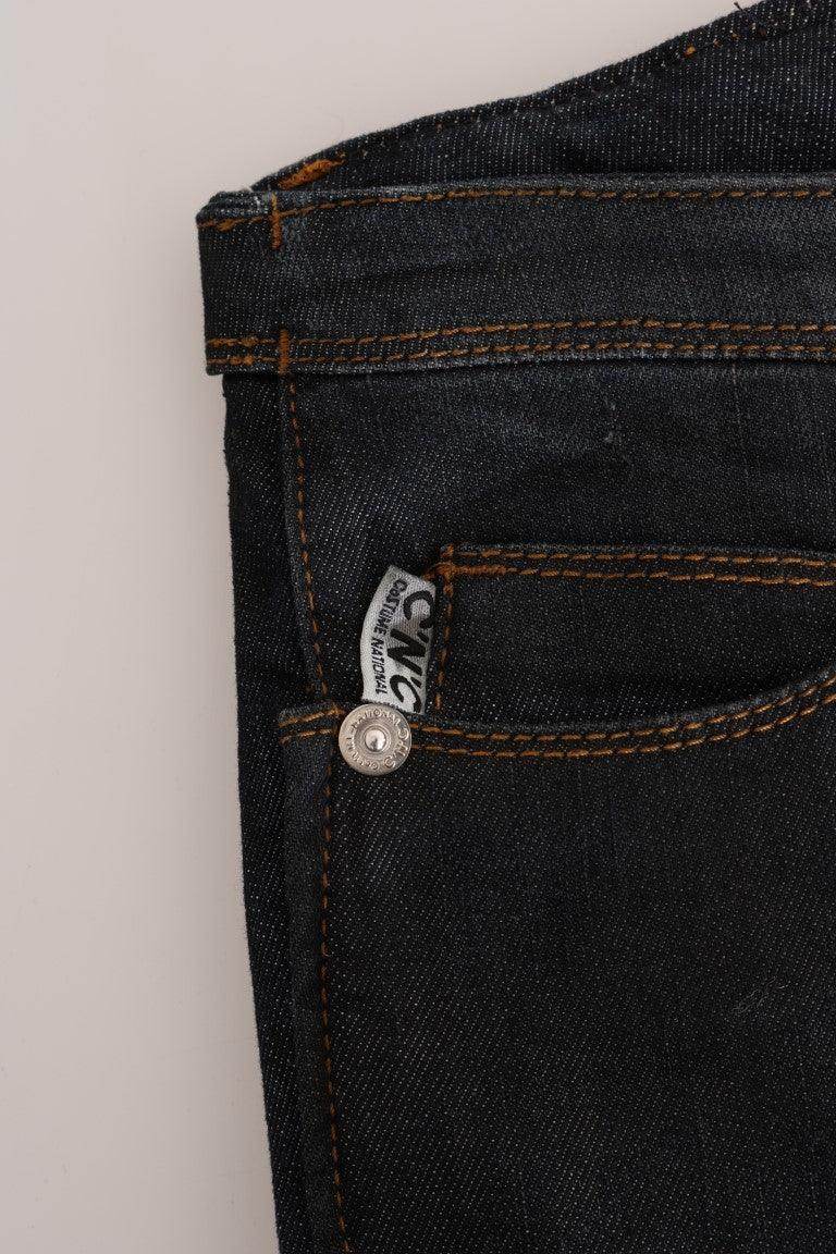 Costume National Dark Blue Cotton Slim Fit Jeans - Hilstor