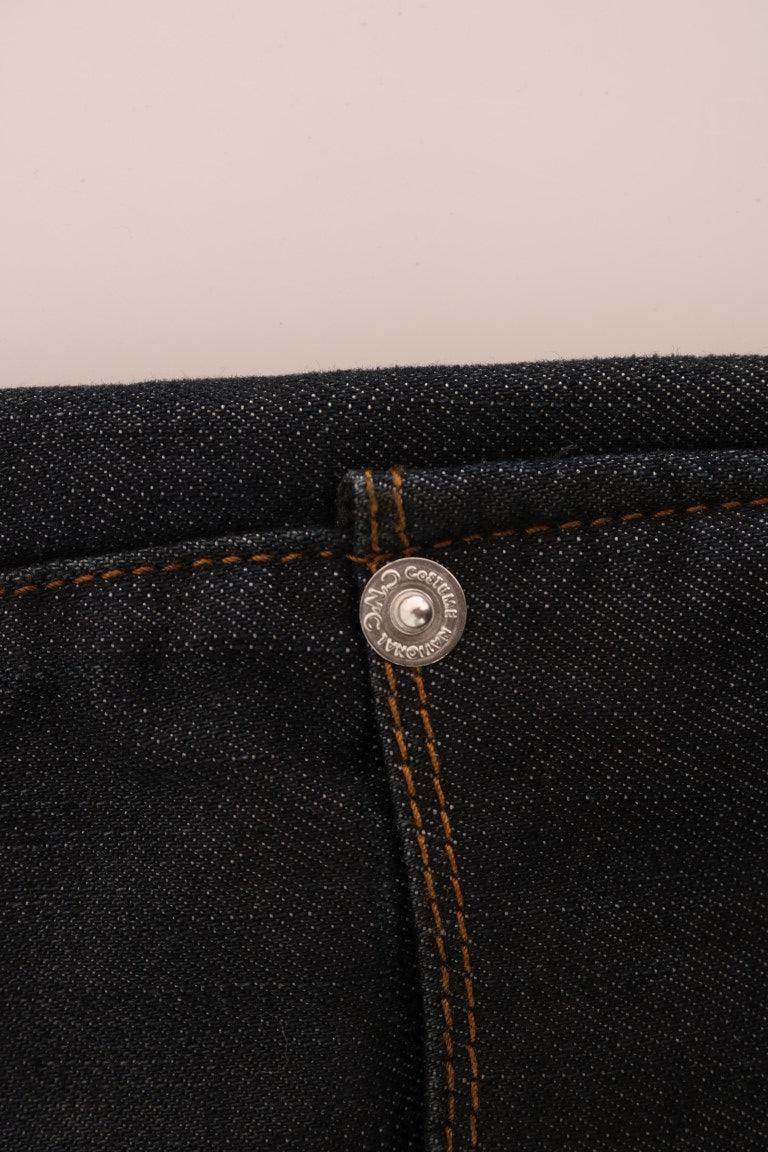 Costume National Dark Blue Cotton Slim Fit Jeans - Hilstor