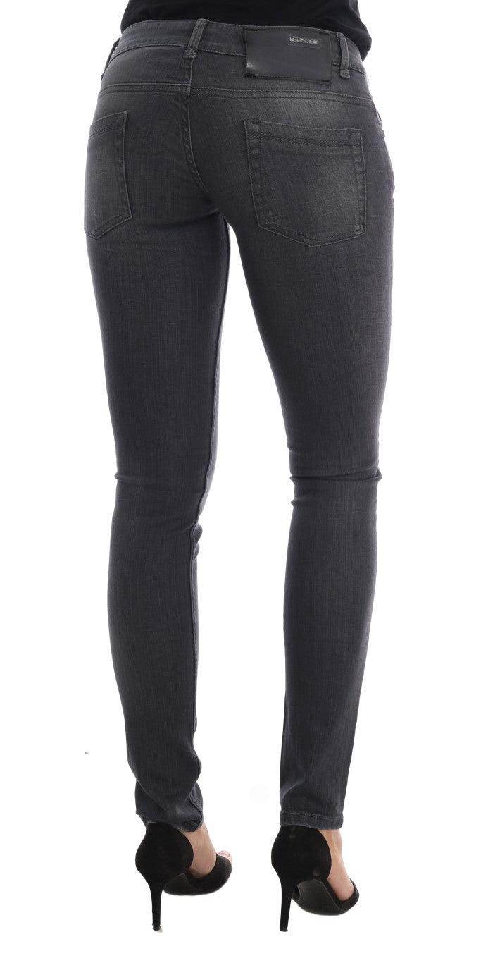 Acht Gray Cotton Slim Fit Denim Jeans - Hilstor