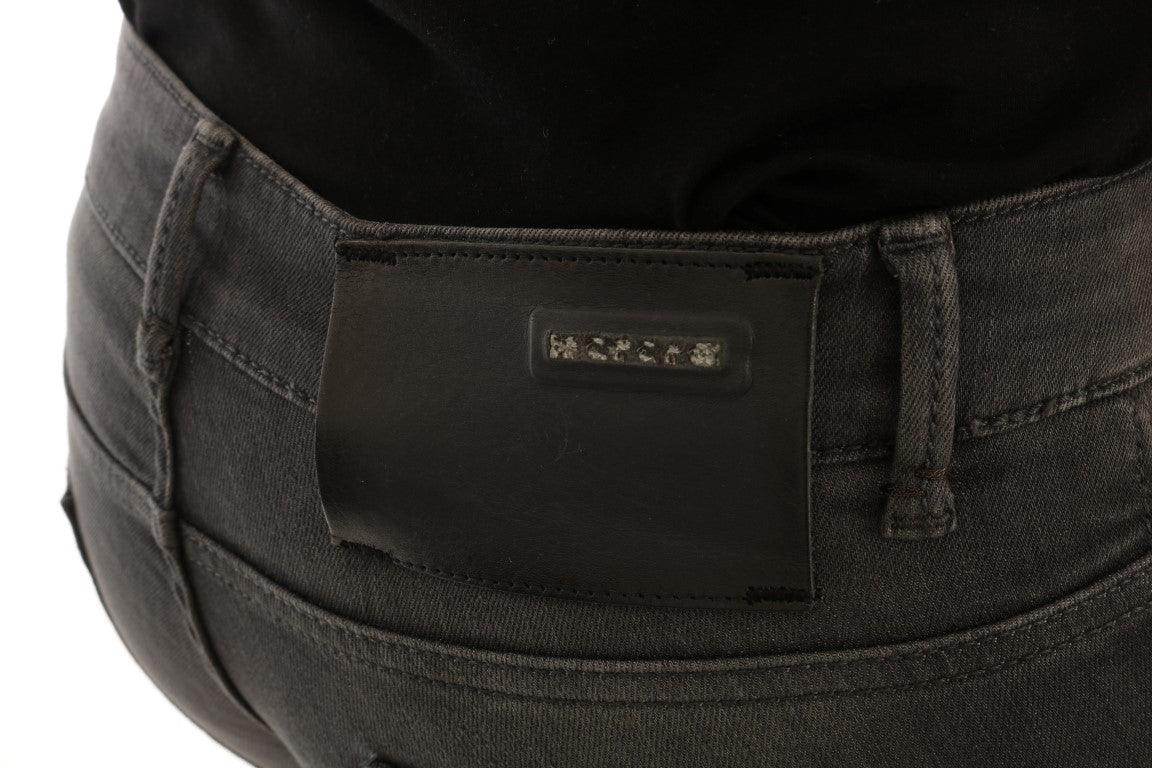 Acht Gray Cotton Slim Fit Denim Jeans - Hilstor