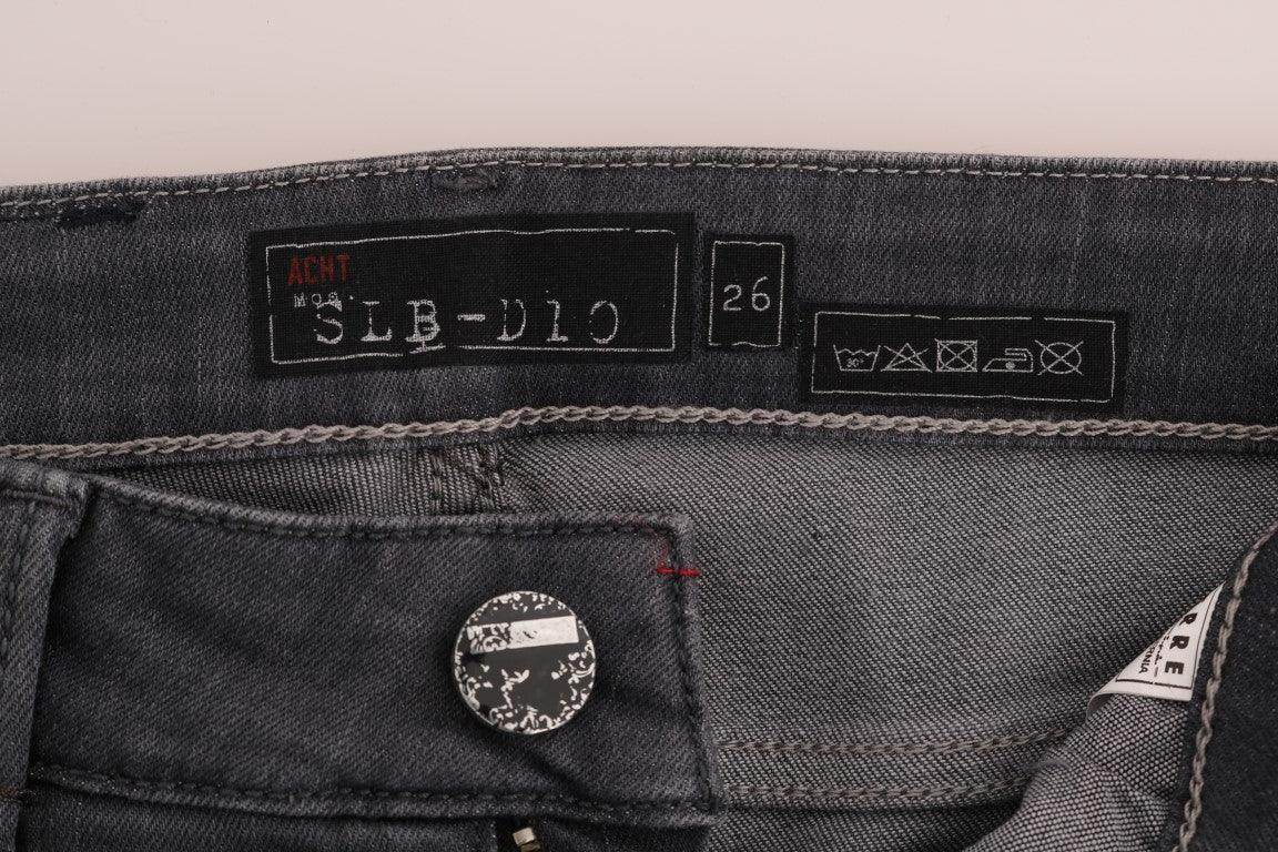Acht Gray Cotton Slim Fit Denim Jeans - Hilstor