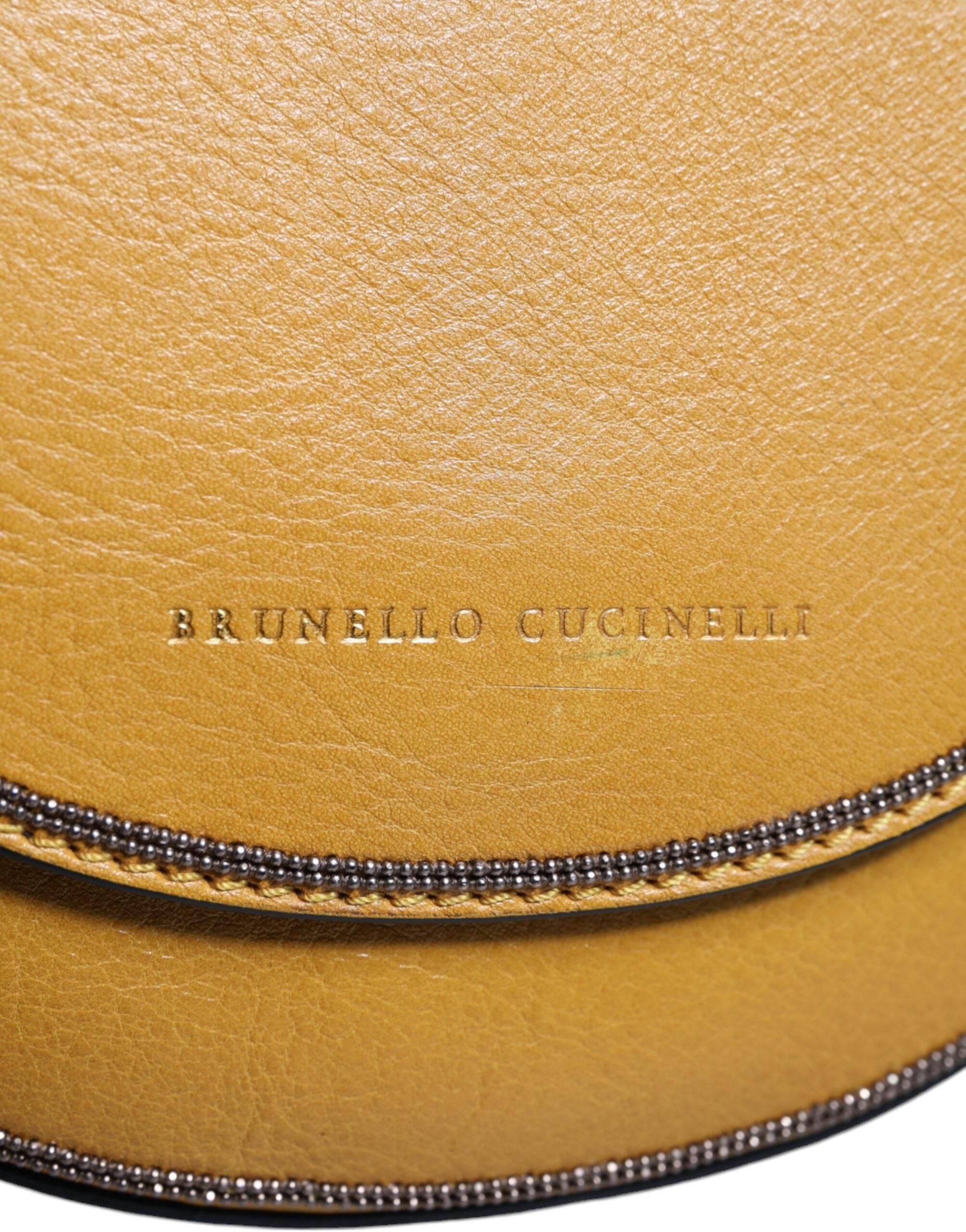 Brunello Cucinelli Light Brown Leather Logo Waist Strap Sling Bag - Hilstor
