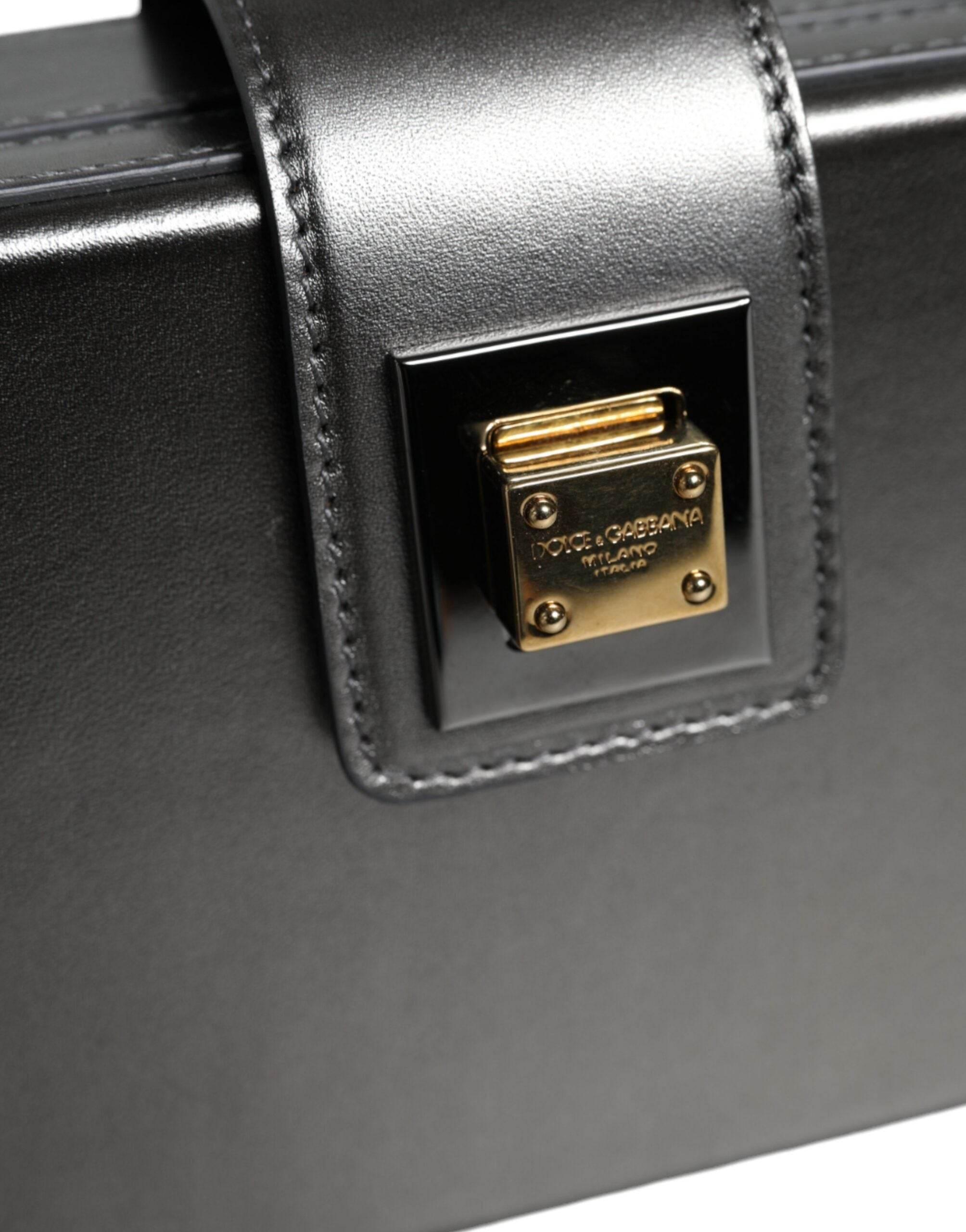 Dolce & Gabbana Metallic Gray DG BOX Leather Shoulder Chain Strap Bag - Hilstor