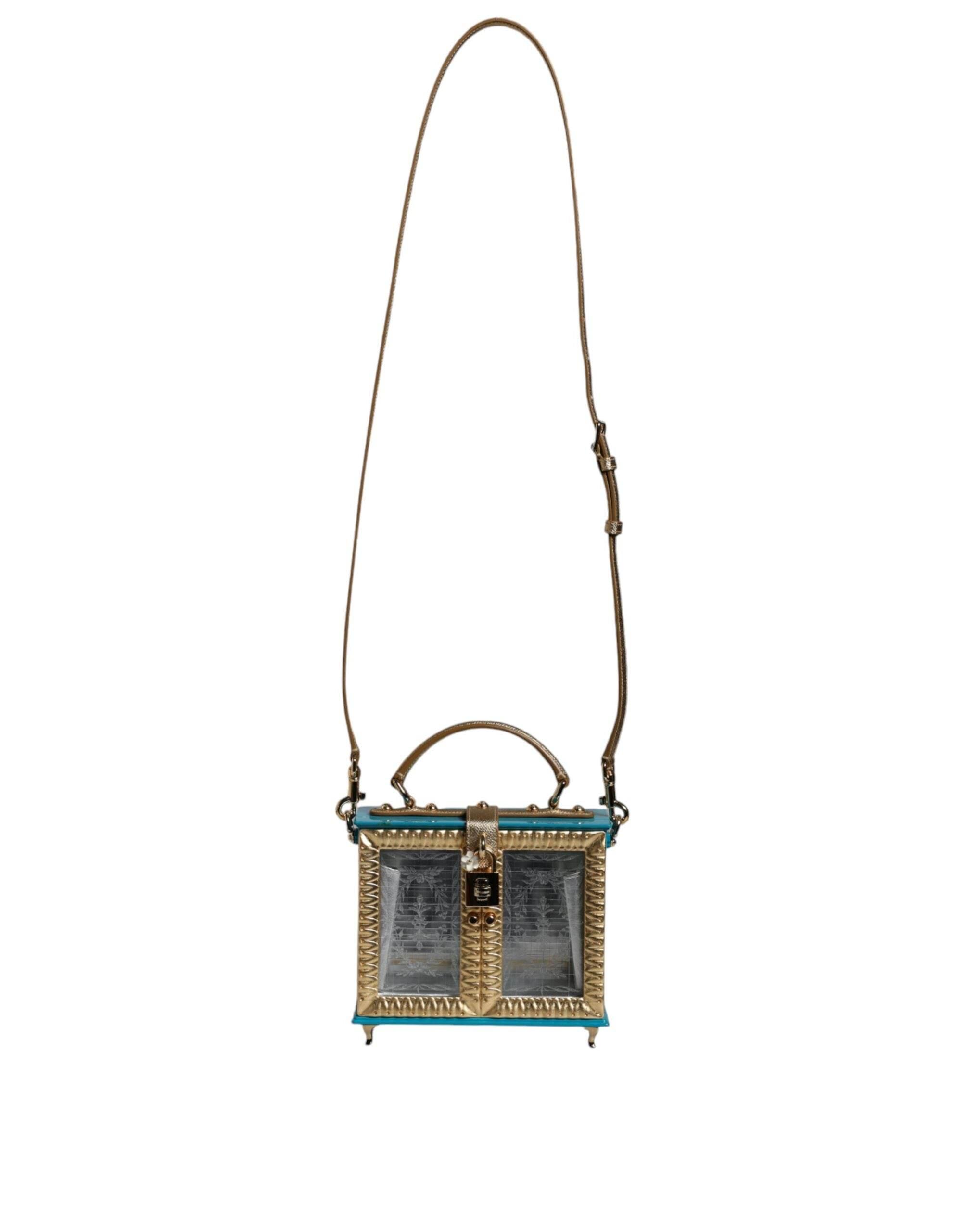 Dolce & Gabbana Multicolor Wood Leather Clutch Shoulder Bag - Hilstor