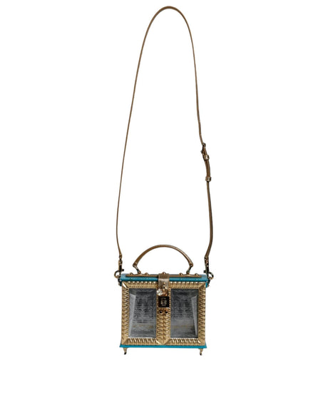 Dolce & Gabbana Multicolor Wood Leather Clutch Shoulder Bag - Hilstor