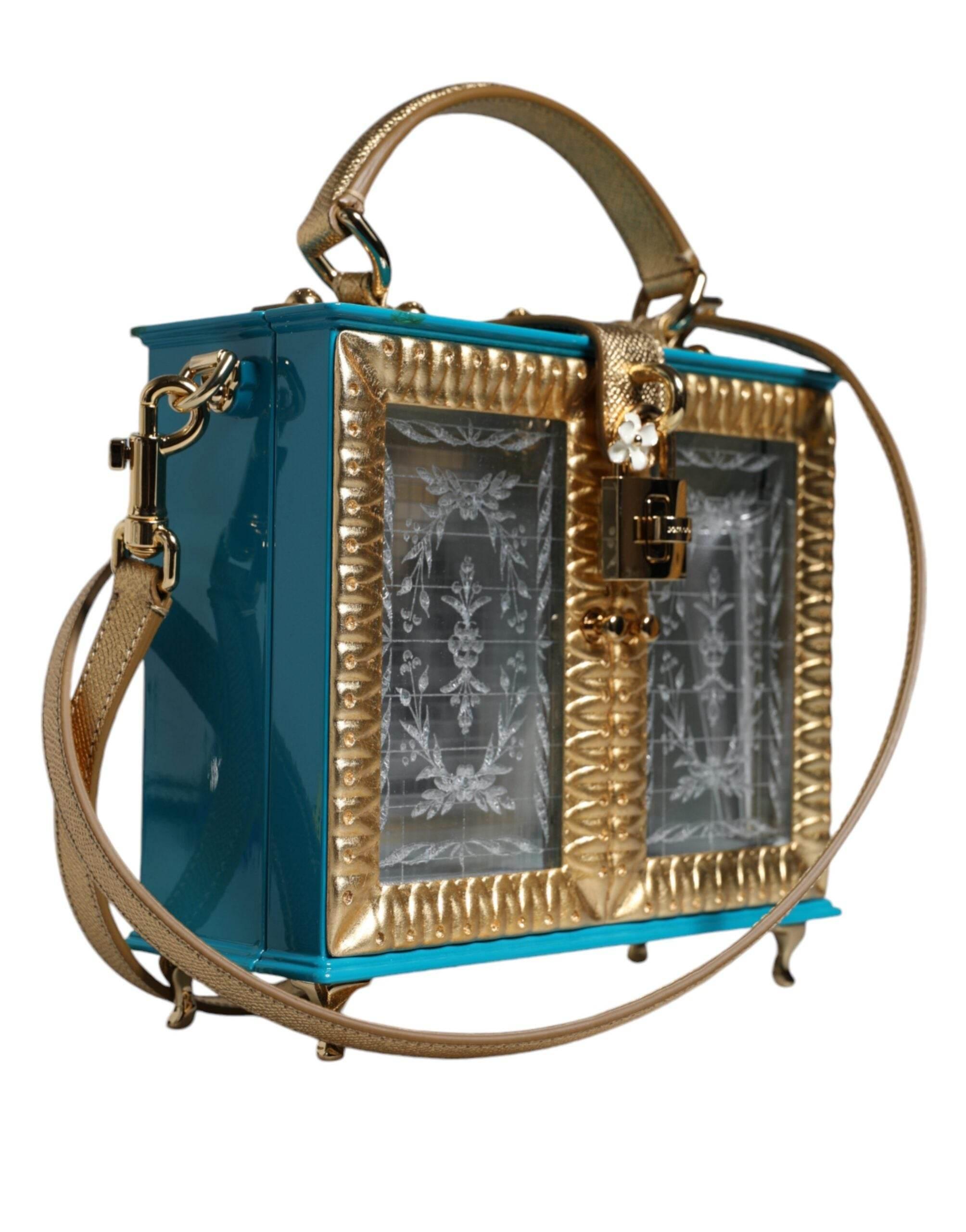 Dolce & Gabbana Multicolor Wood Leather Clutch Shoulder Bag - Hilstor