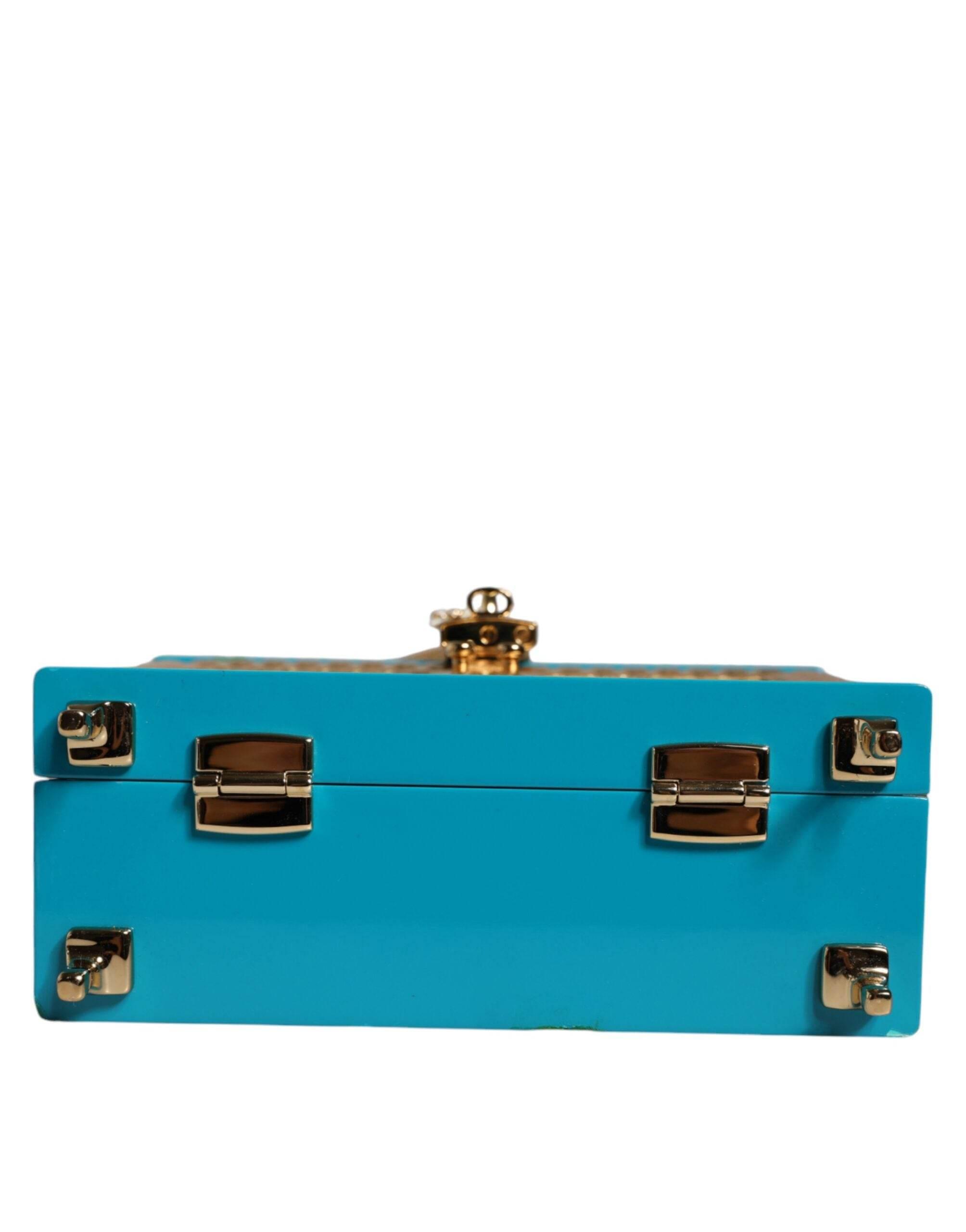 Dolce & Gabbana Multicolor Wood Leather Clutch Shoulder Bag - Hilstor