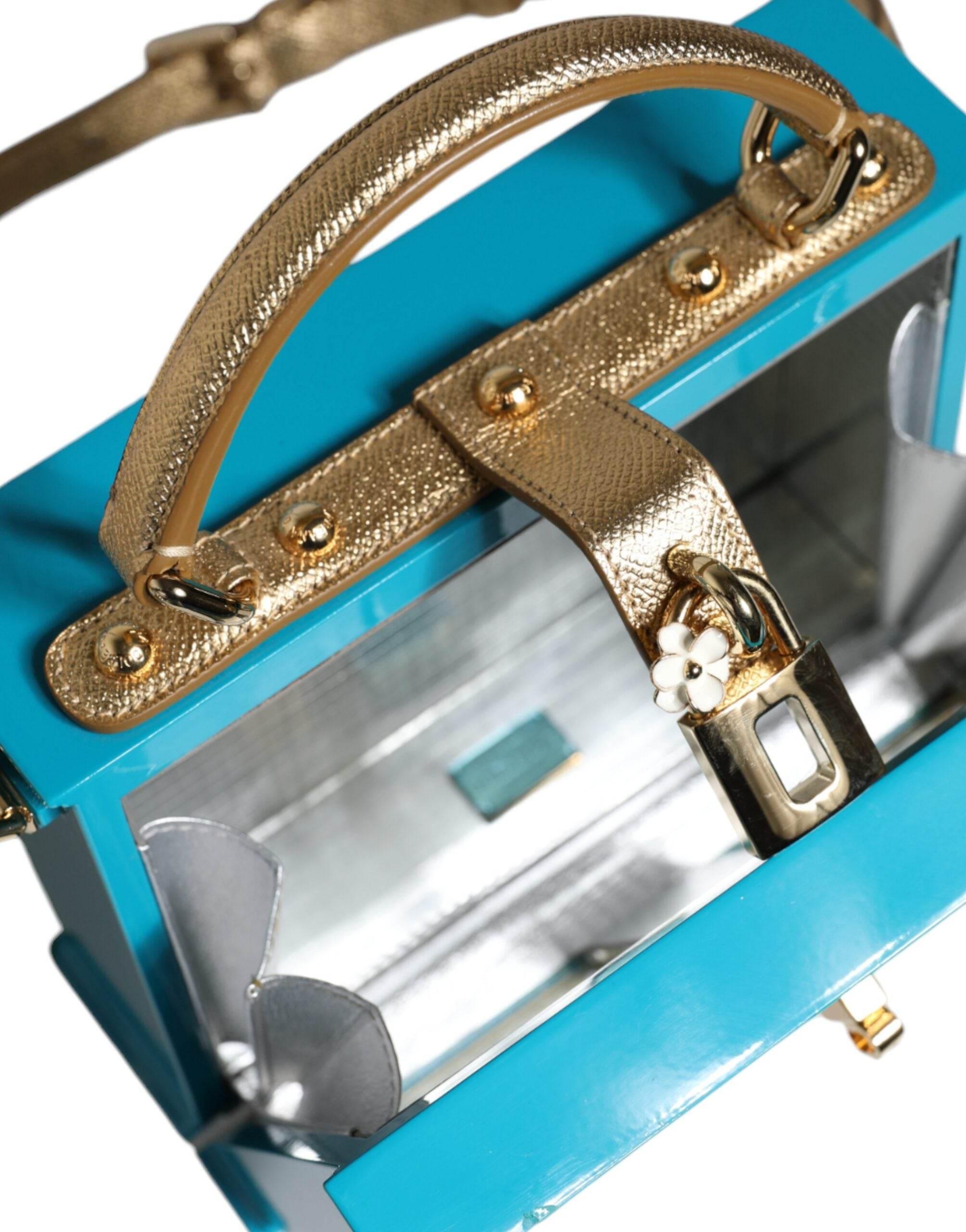 Dolce & Gabbana Multicolor Wood Leather Clutch Shoulder Bag - Hilstor