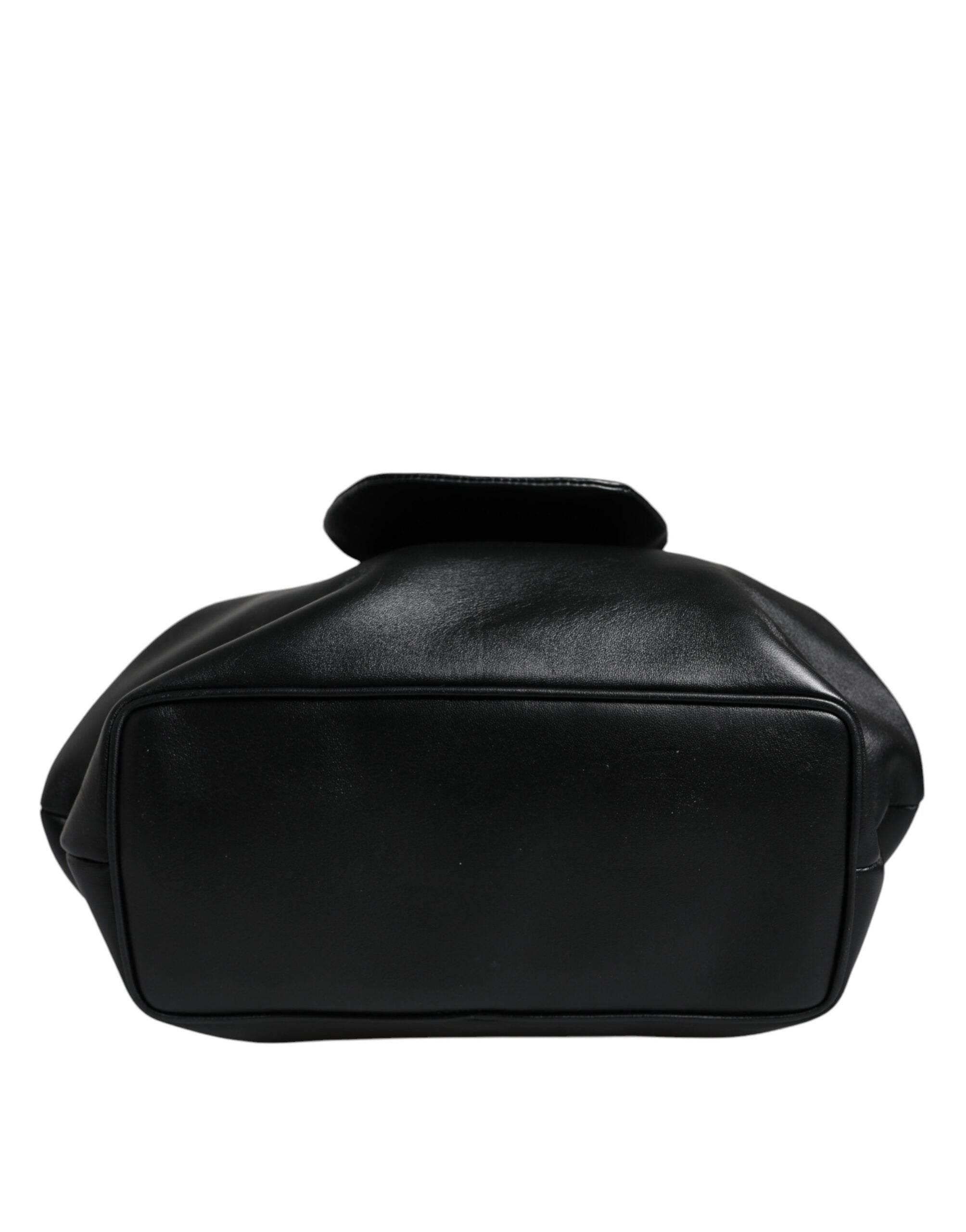 Dolce & Gabbana Black Calfskin Leather Shoulder Clutch Bag - Hilstor