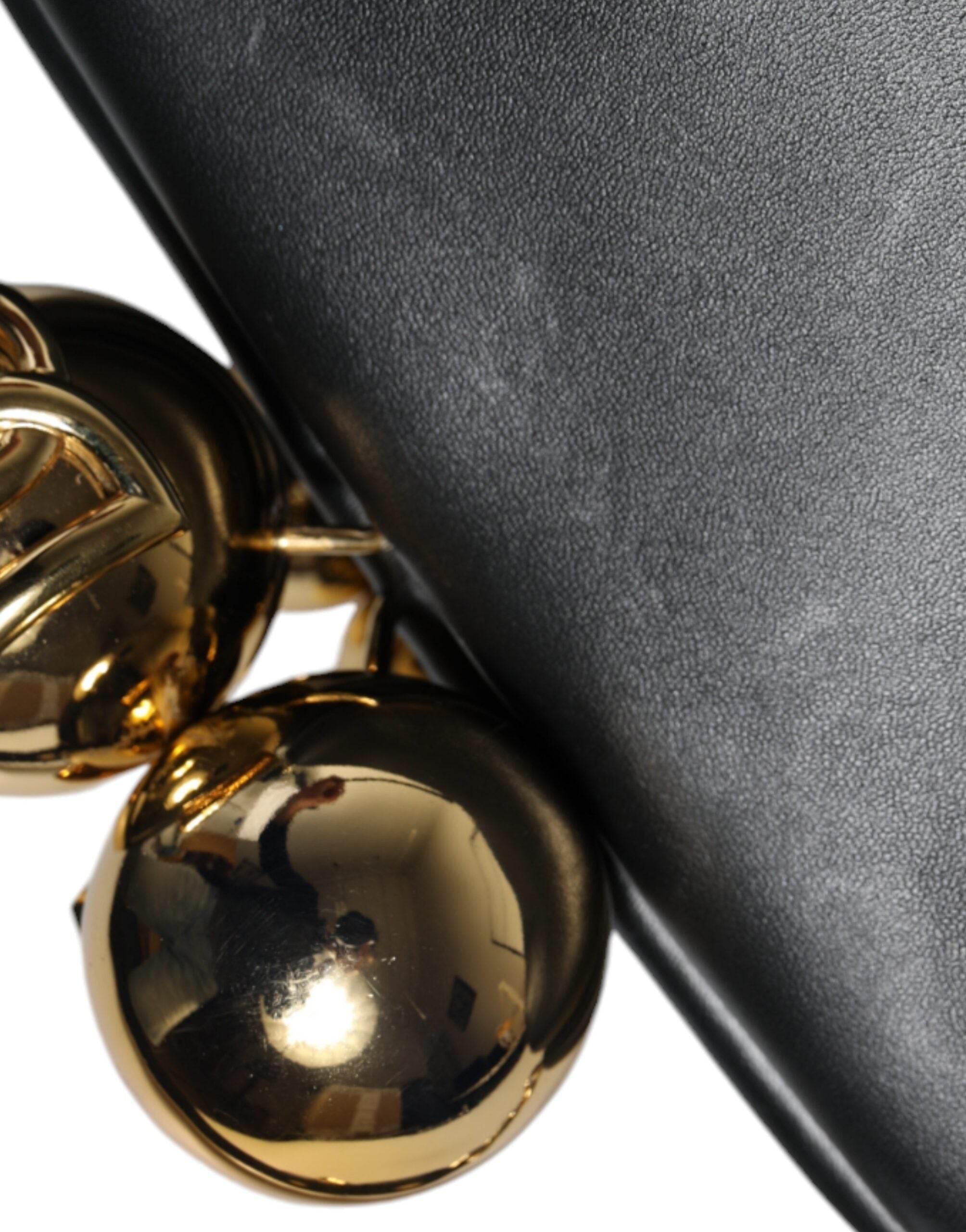 Dolce & Gabbana Black Calfskin Leather Shoulder Clutch Bag - Hilstor