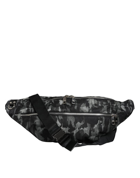 Dolce & Gabbana Black Leopard Fabric Belt Waist Fanny Pack Bag - Hilstor