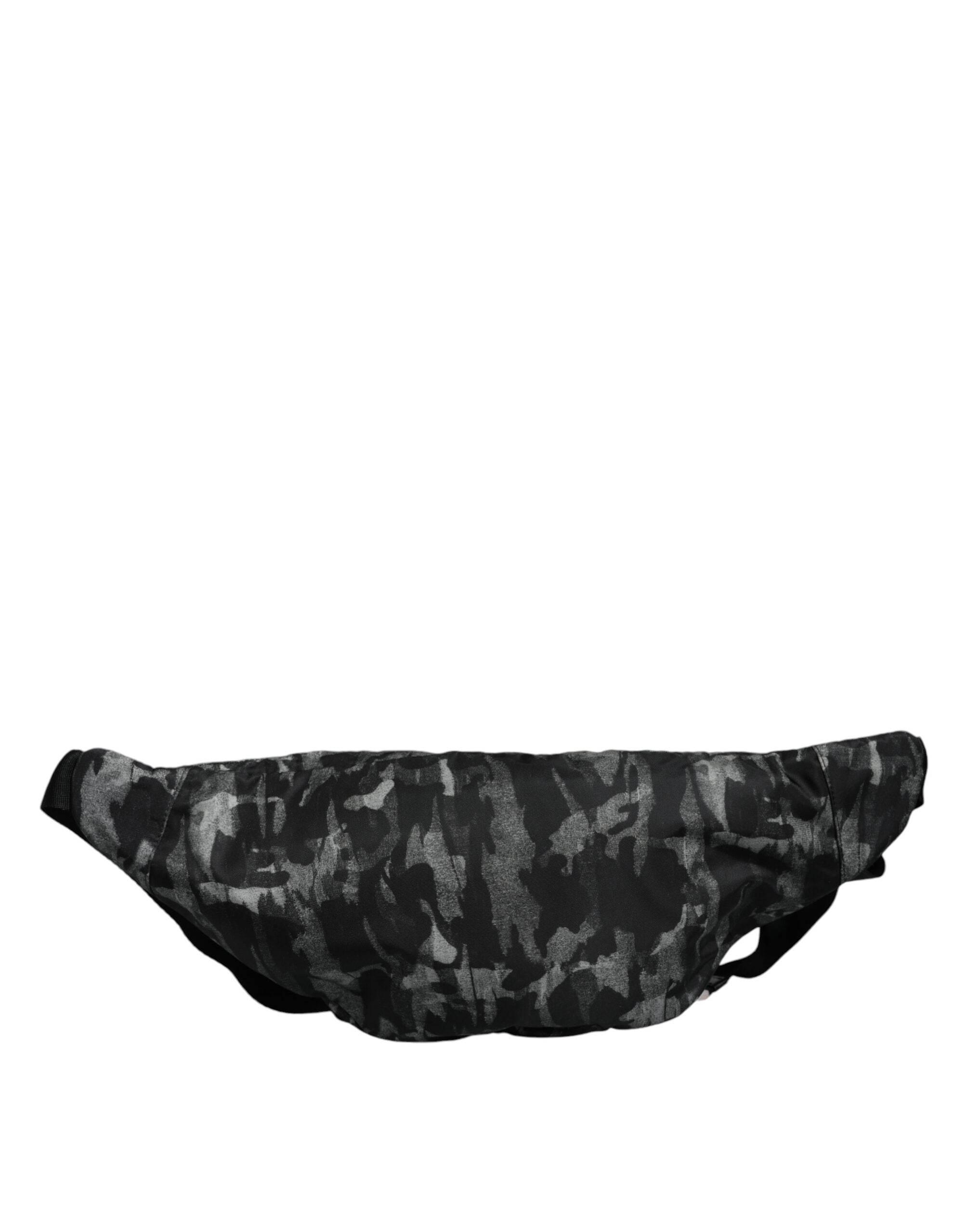 Dolce & Gabbana Black Leopard Fabric Belt Waist Fanny Pack Bag - Hilstor