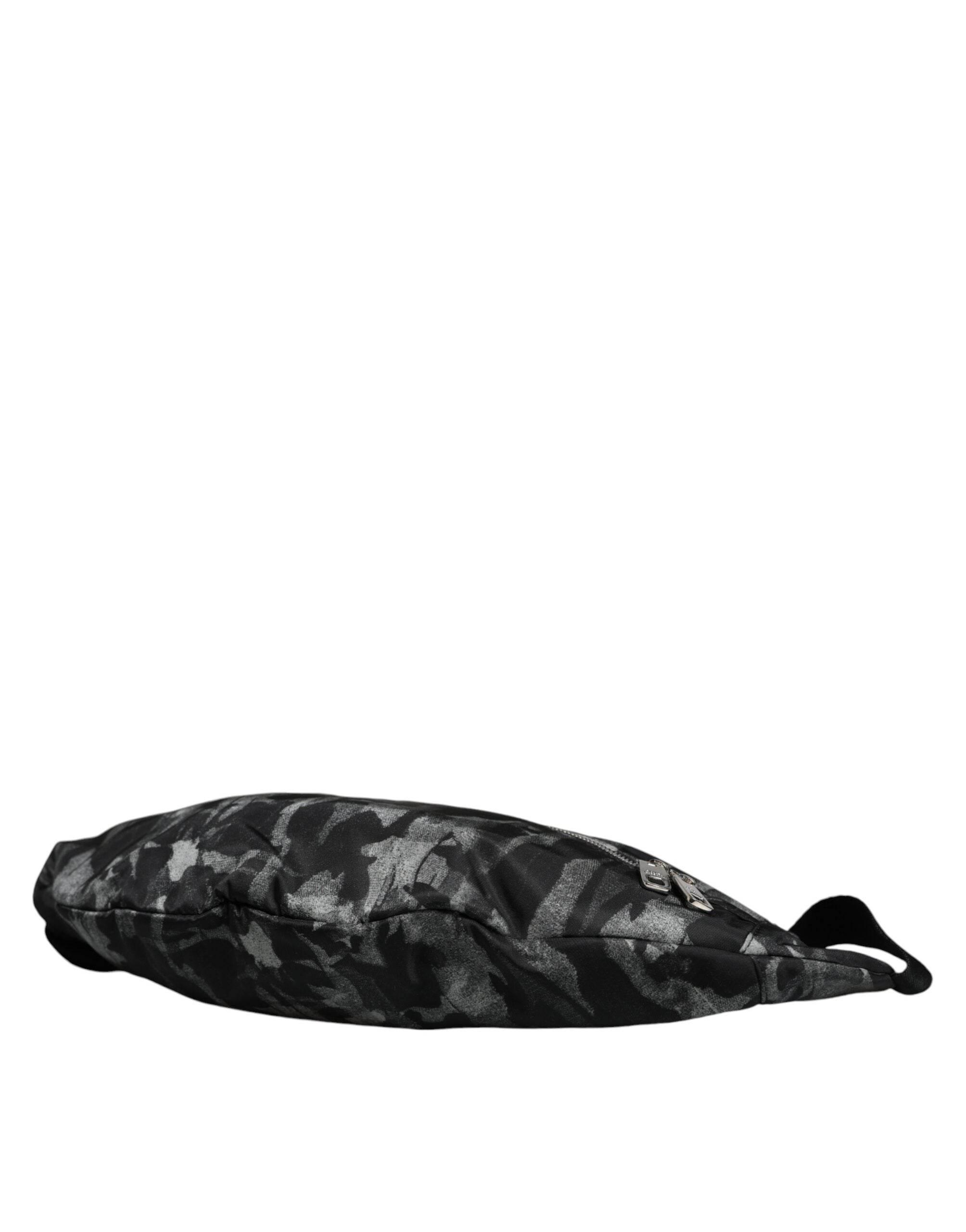 Dolce & Gabbana Black Leopard Fabric Belt Waist Fanny Pack Bag - Hilstor