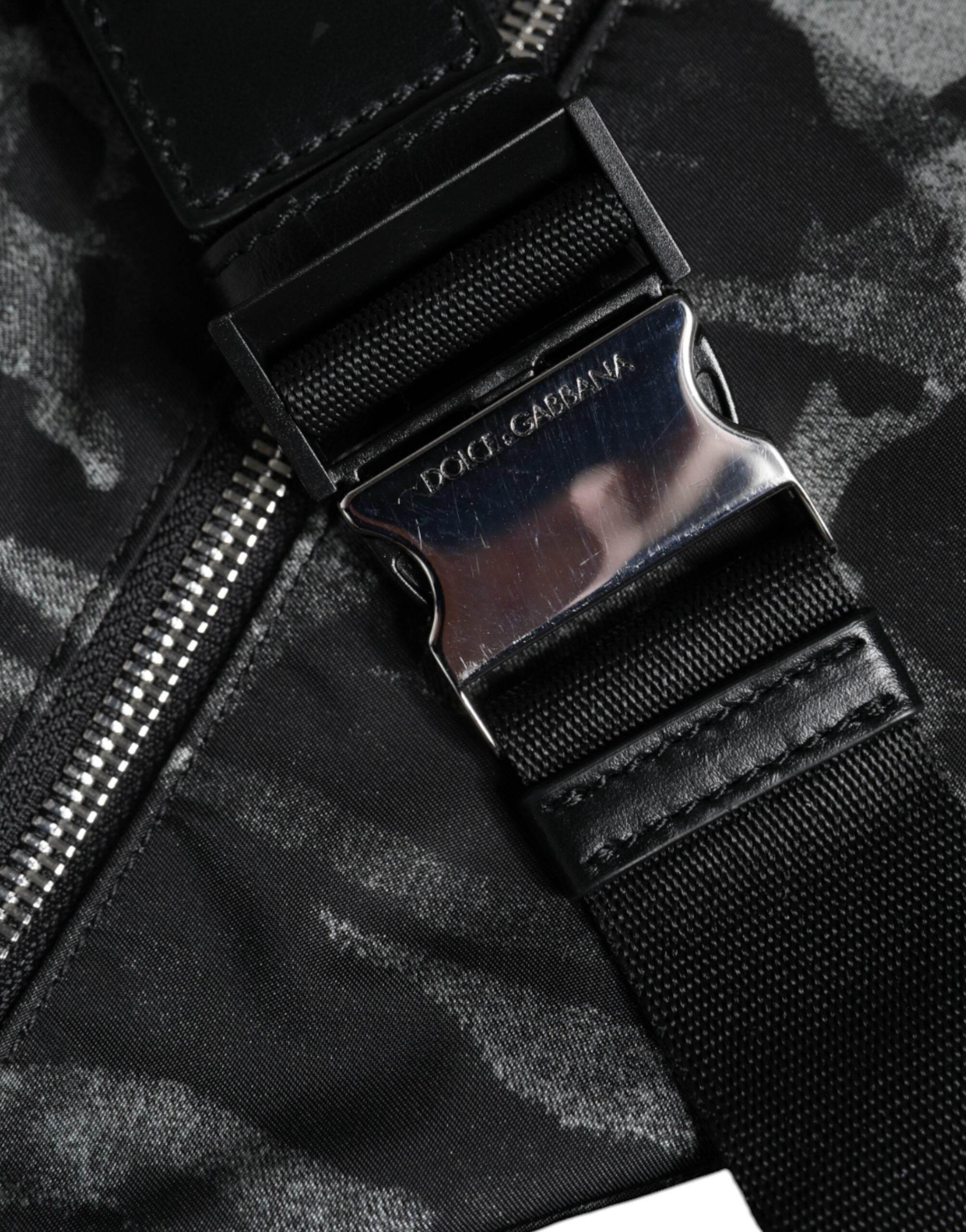 Dolce & Gabbana Black Leopard Fabric Belt Waist Fanny Pack Bag - Hilstor