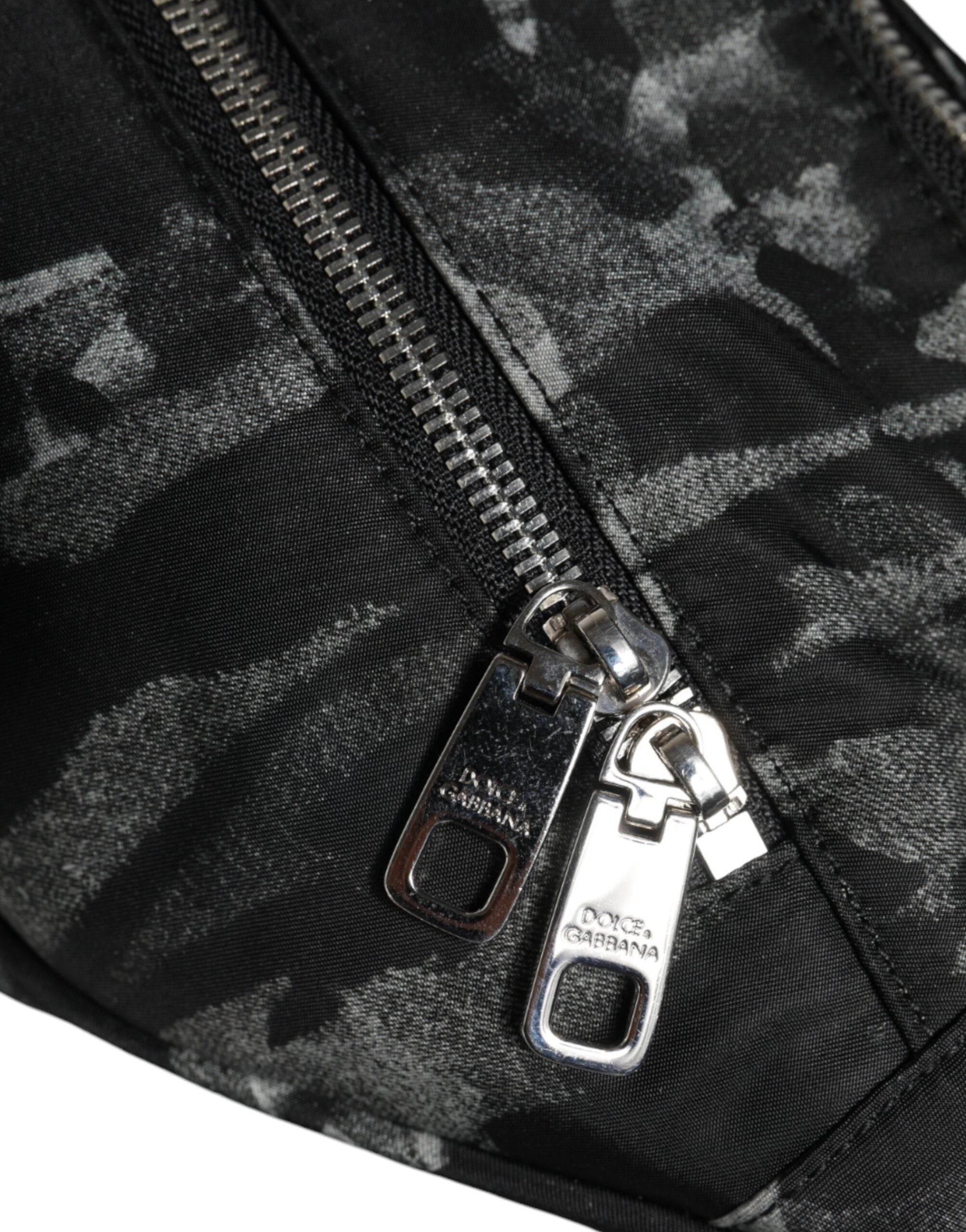 Dolce & Gabbana Black Leopard Fabric Belt Waist Fanny Pack Bag - Hilstor