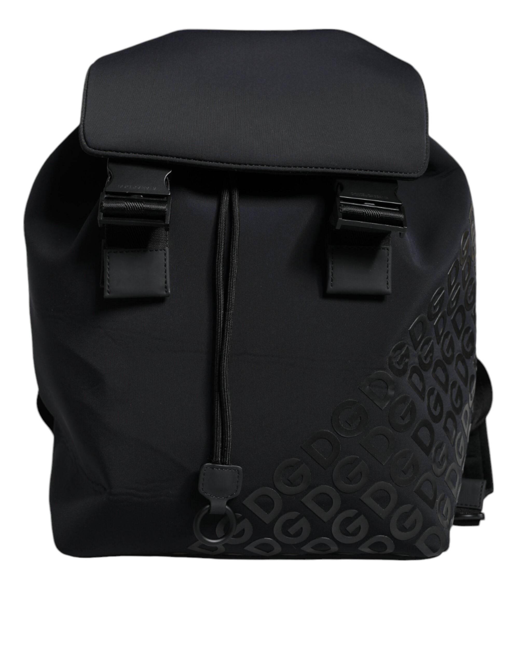 Dolce & Gabbana Black DG Mania Neoprene Travel Back Pack Bag - Hilstor
