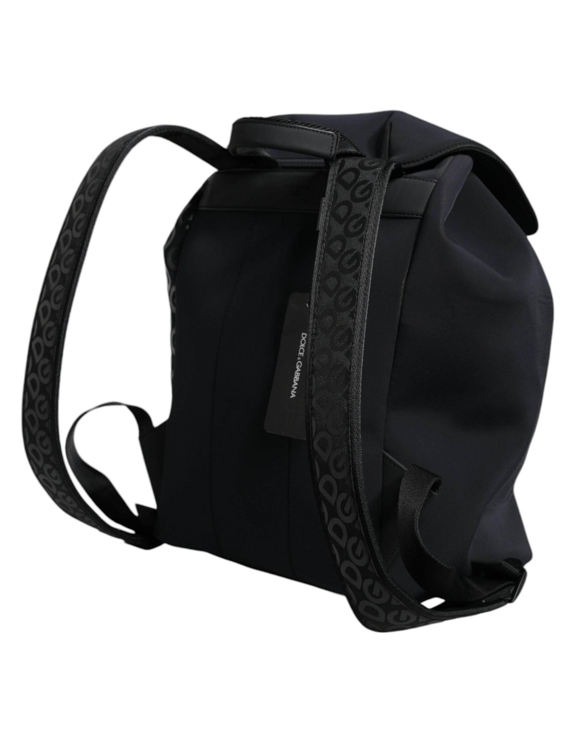 Dolce & Gabbana Black DG Mania Neoprene Travel Back Pack Bag - Hilstor