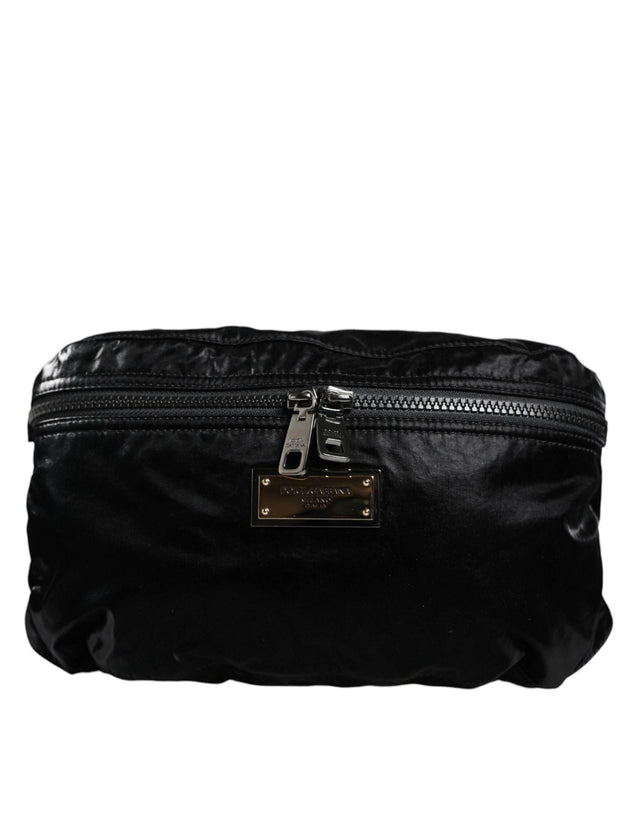 Dolce & Gabbana Black Nylon Fabric Belt Waist Fanny Pack Bag - Hilstor