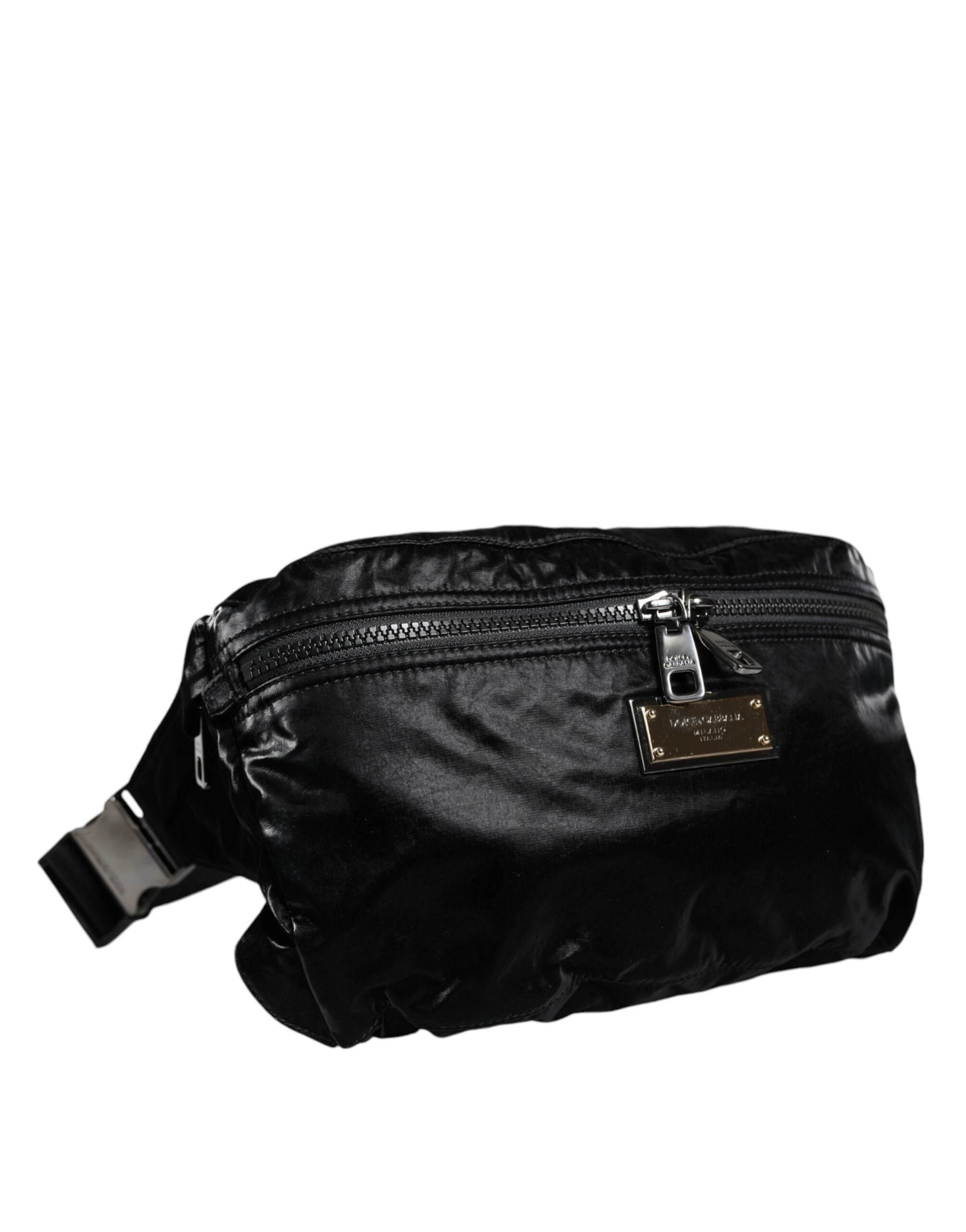 Dolce & Gabbana Black Nylon Fabric Belt Waist Fanny Pack Bag - Hilstor