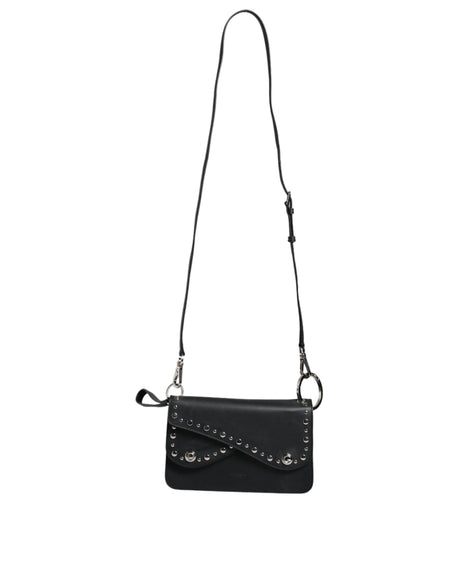 Dolce & Gabbana Black Small Leather Studded Shoulder Crossbody Bag - Hilstor