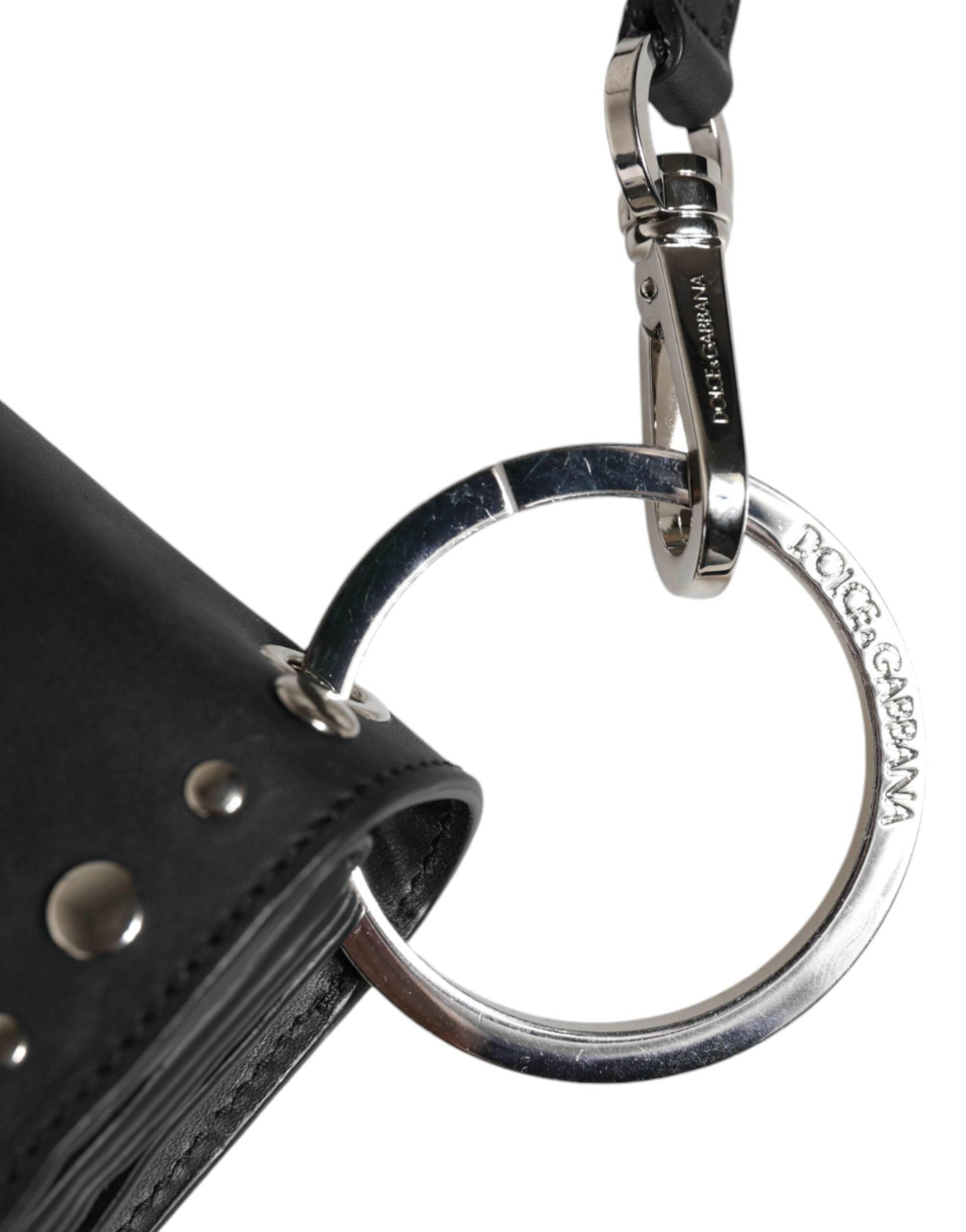 Dolce & Gabbana Black Small Leather Studded Shoulder Crossbody Bag - Hilstor