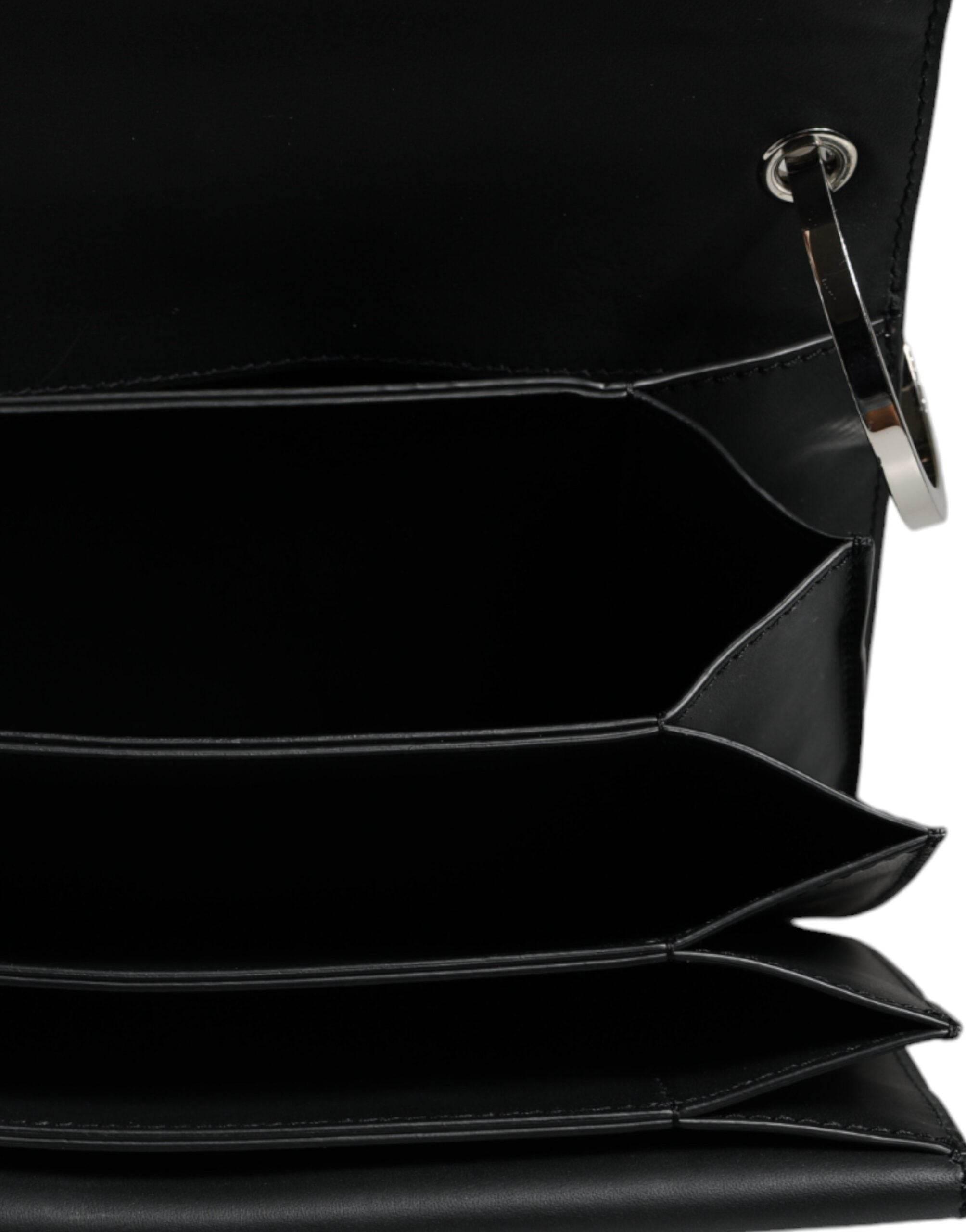 Dolce & Gabbana Black Small Leather Studded Shoulder Crossbody Bag - Hilstor