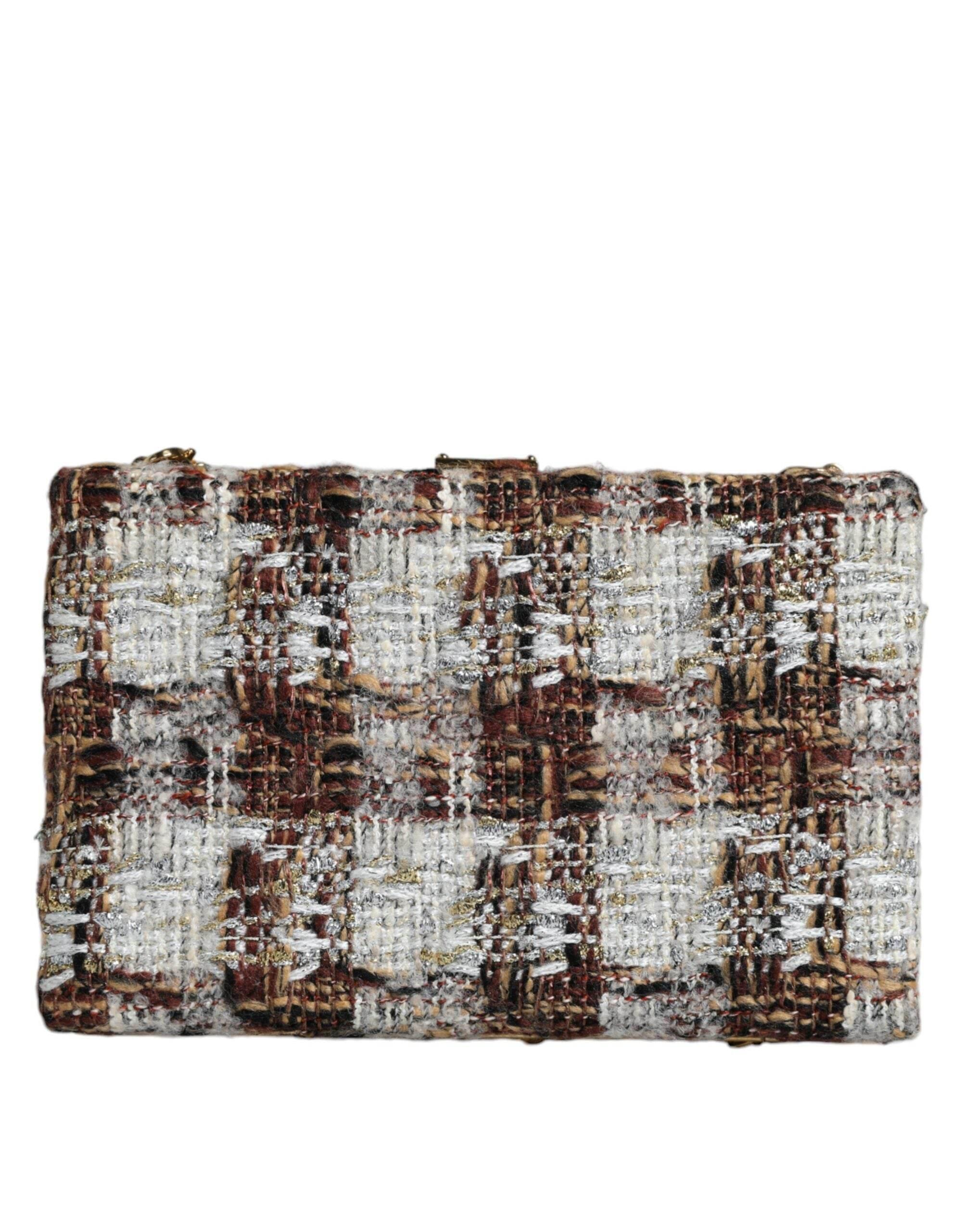 Dolce & Gabbana Multicolor Tweed Floral Clutch Crossbody Bag - Hilstor