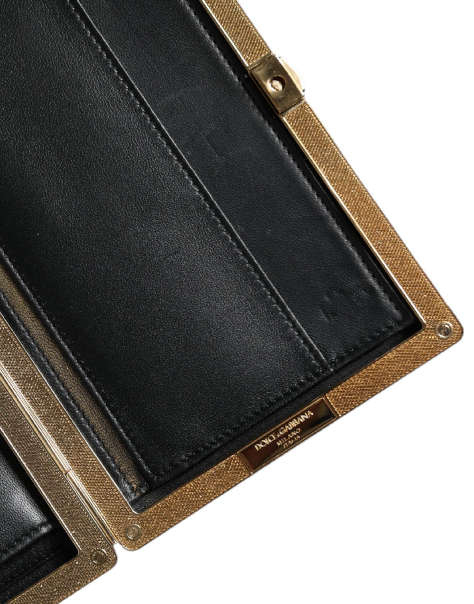 Dolce & Gabbana Bordeaux Velvet Gold Frame Clutch Evening Bag - Hilstor