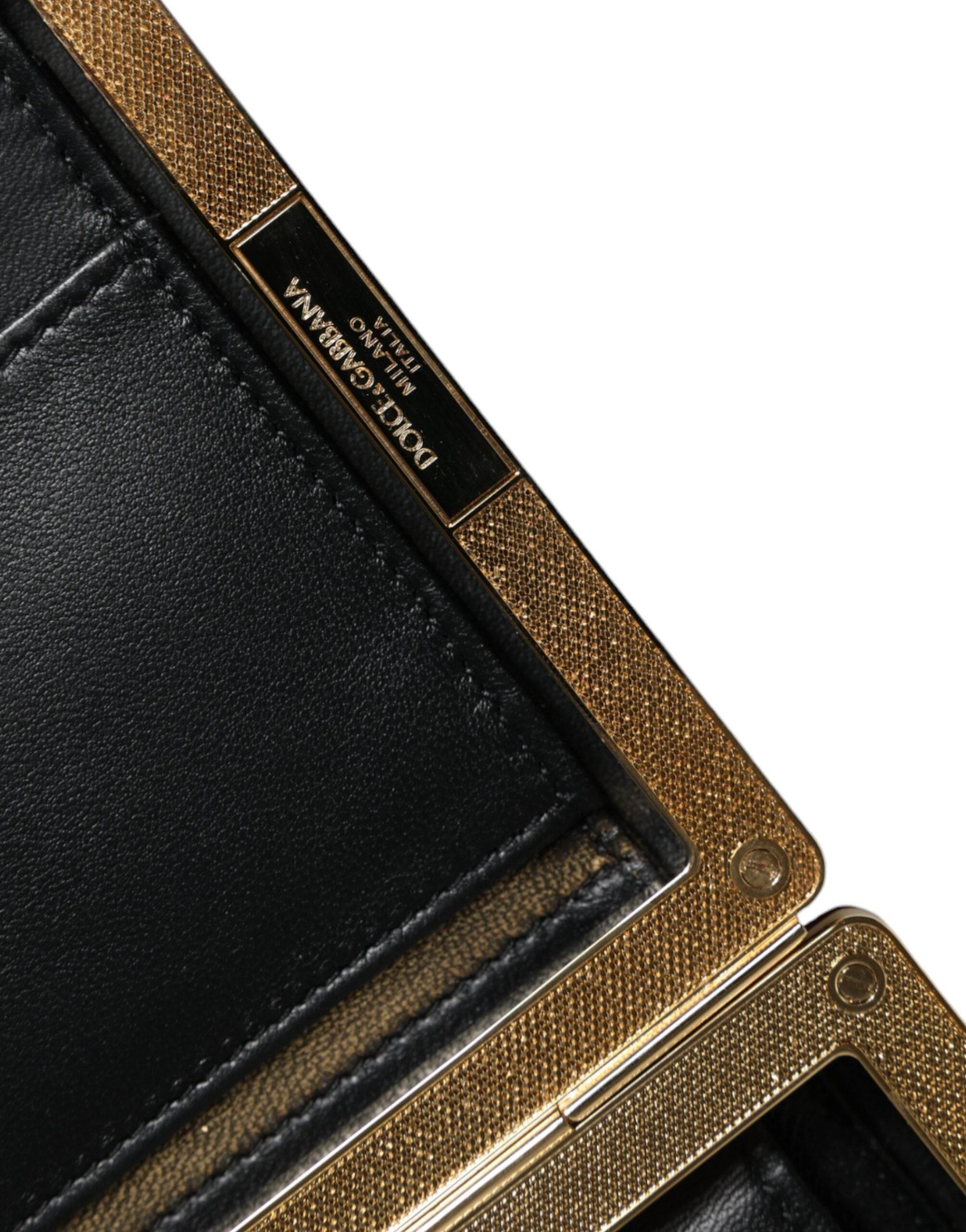 Dolce & Gabbana Bordeaux Velvet Gold Frame Clutch Evening Bag - Hilstor