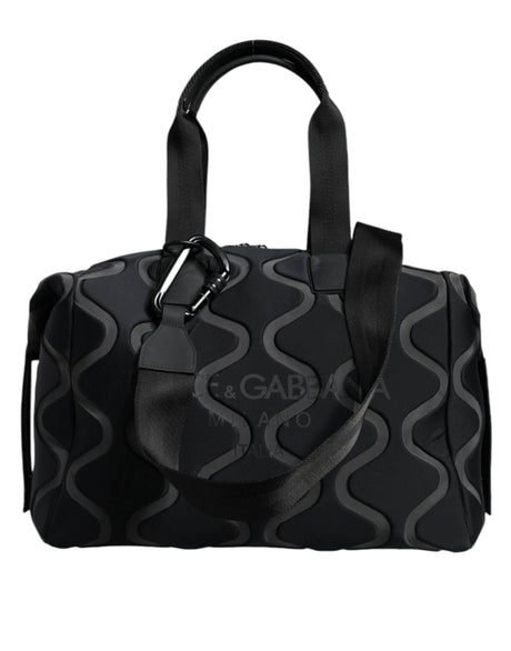 Dolce & Gabbana Black Neoprene Logo Sport Gym Duffel Shoulder Bag - Hilstor