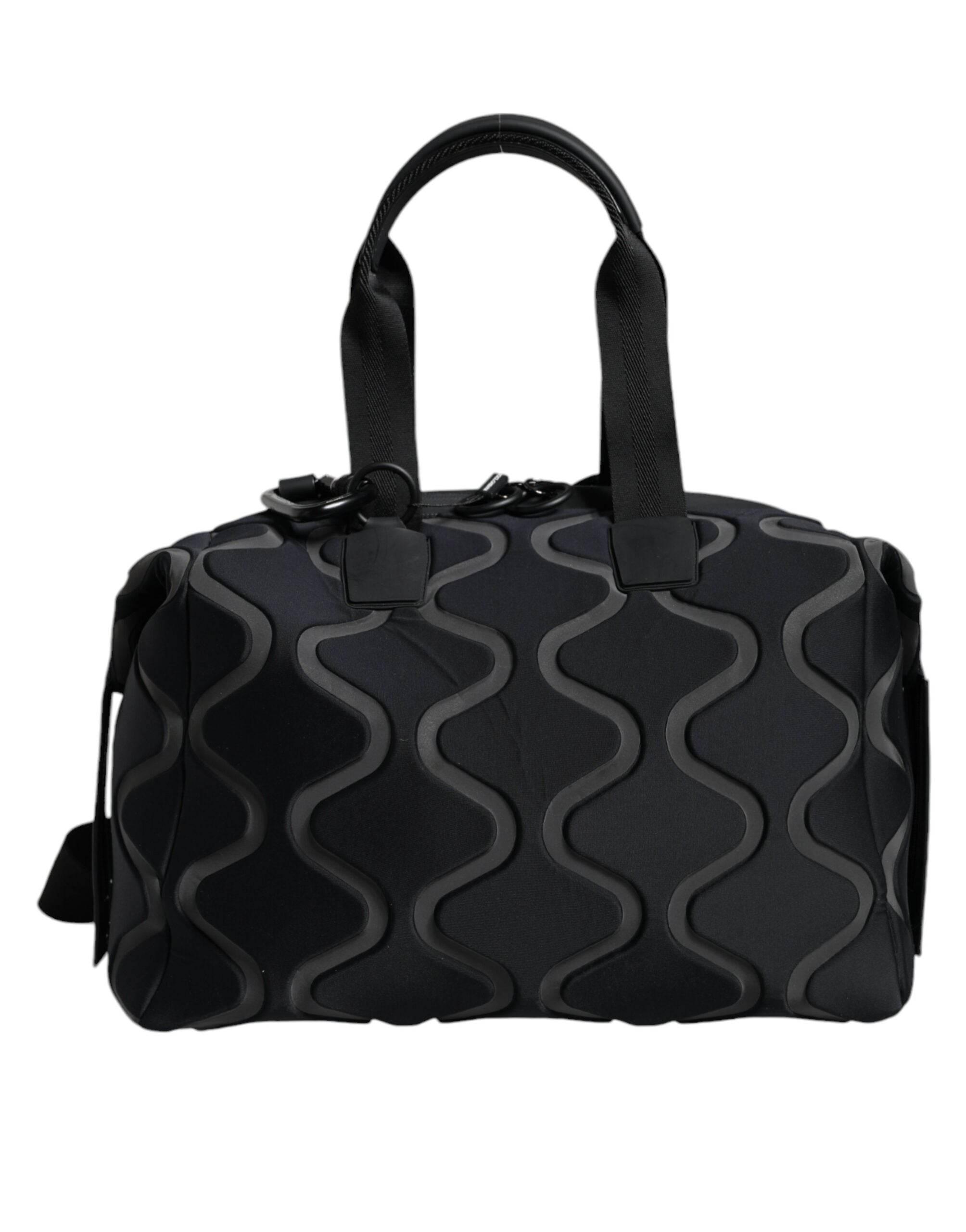 Dolce & Gabbana Black Neoprene Logo Sport Gym Duffel Shoulder Bag - Hilstor