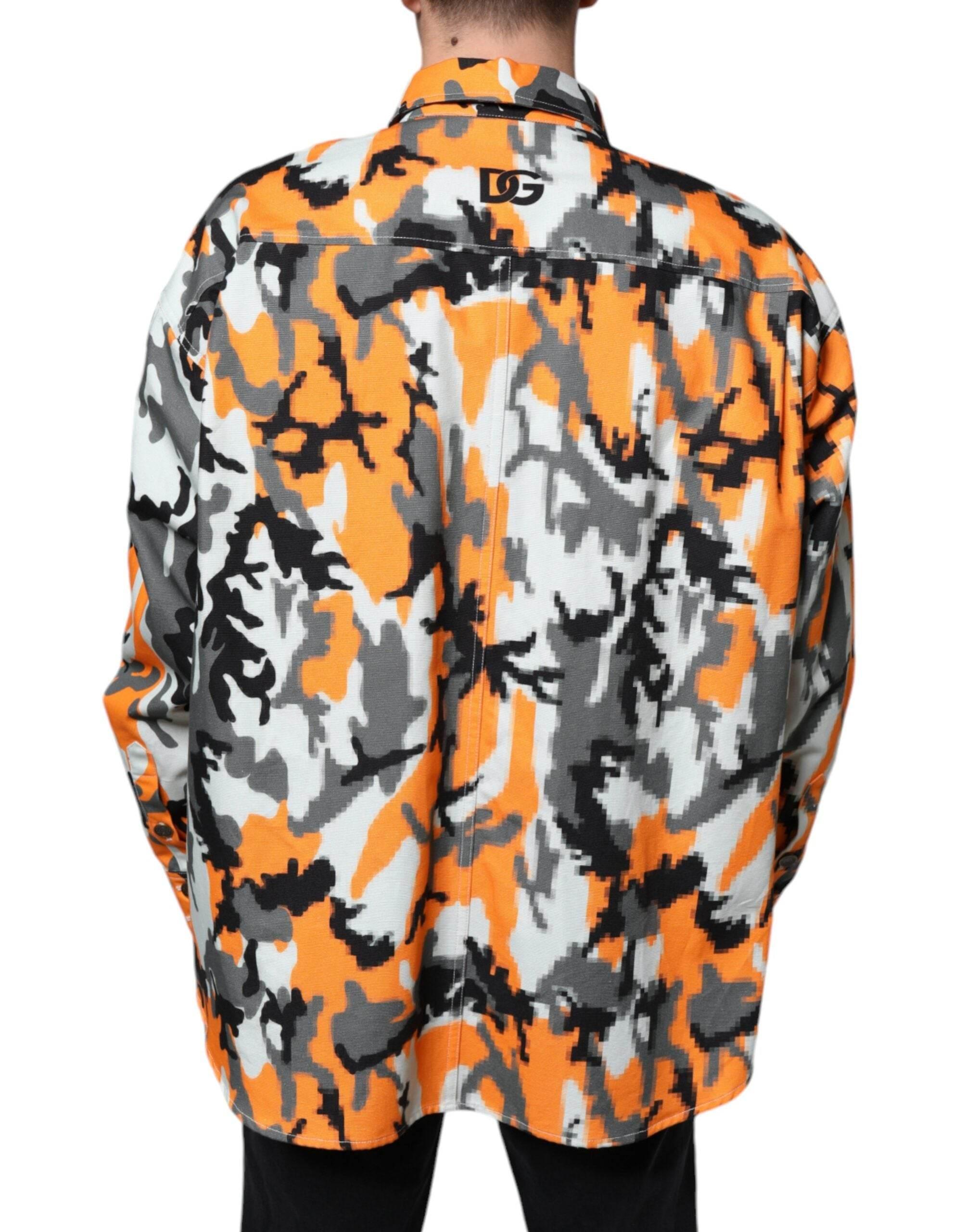 Dolce & Gabbana Multicolor Camouflage Cotton Denim Collared Jacket - Hilstor