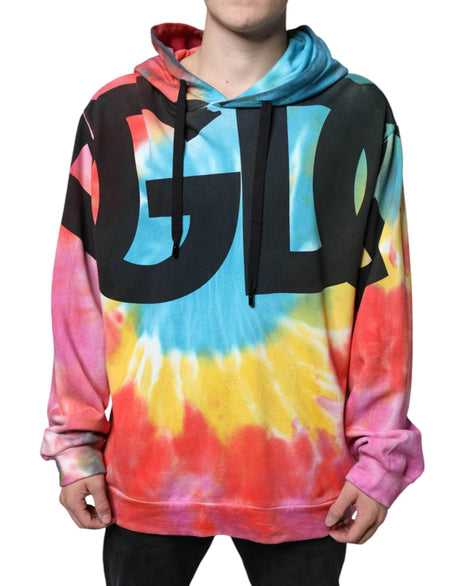 Dolce & Gabbana Multicolor Tie Dye Hooded Sweatshirt Sweater - Hilstor