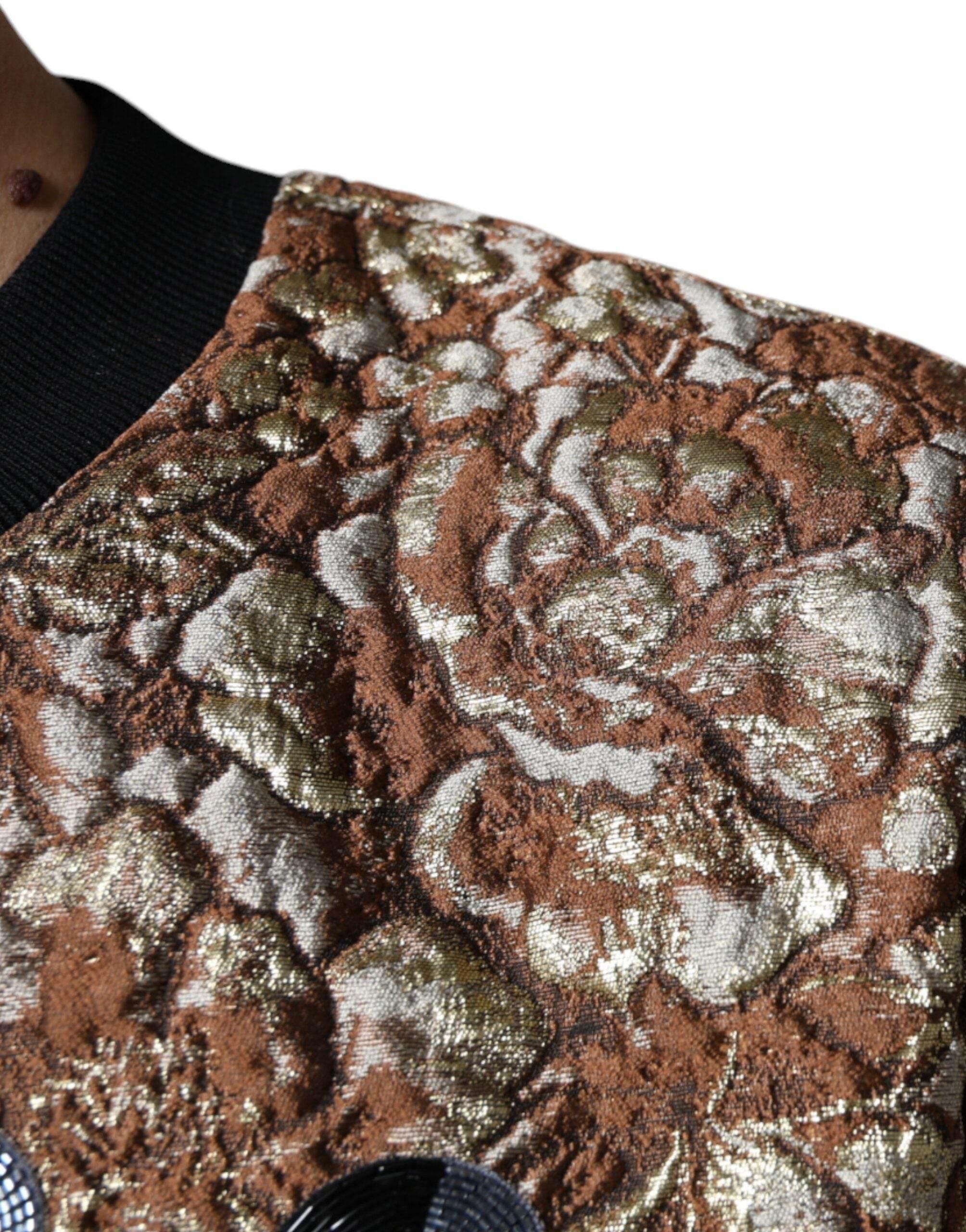 Dolce & Gabbana Brown Jacquard Mambo Pineapple Pullover Sweater - Hilstor