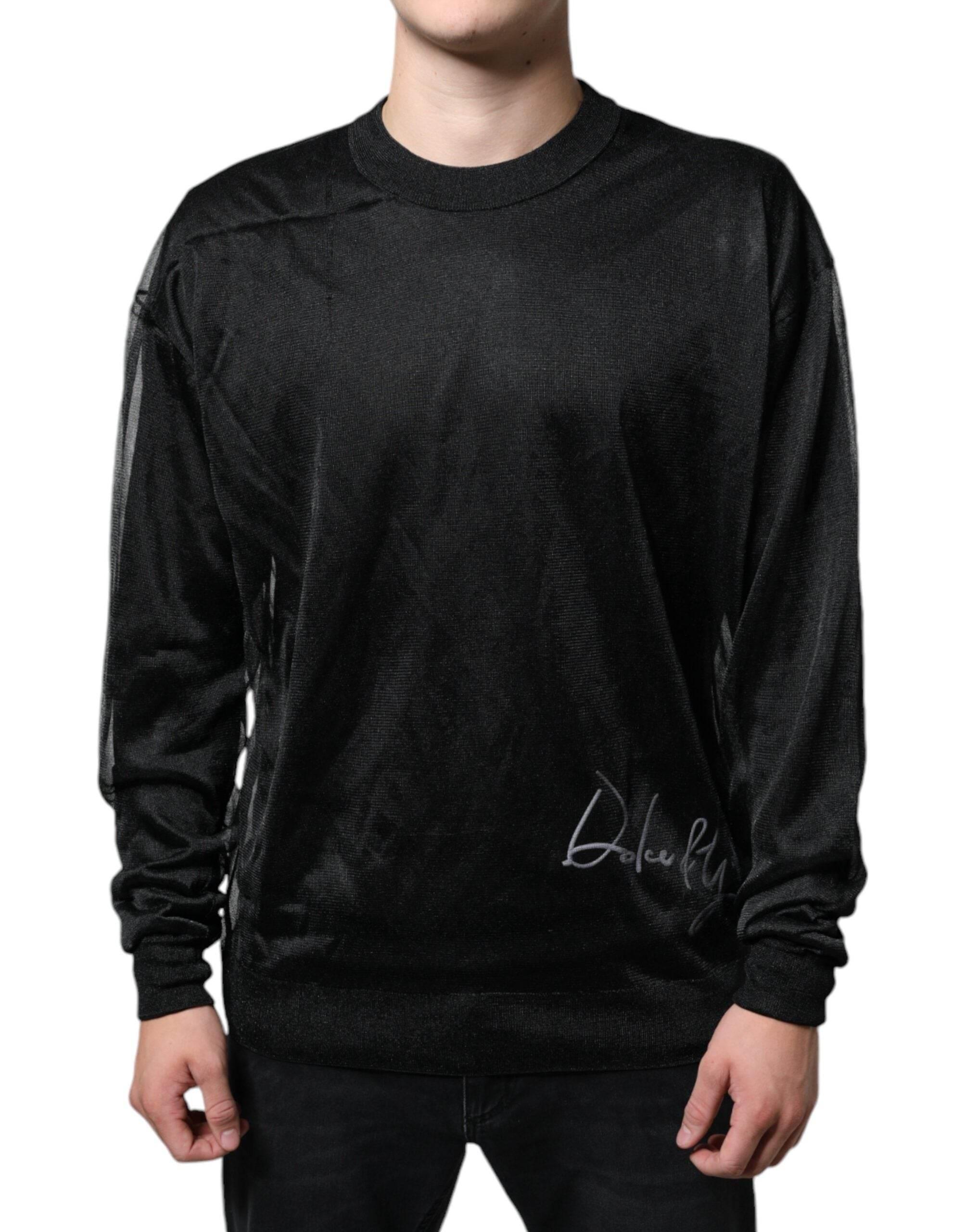 Dolce & Gabbana Black Polyester Pullover Sweatshirt Sweater - Hilstor