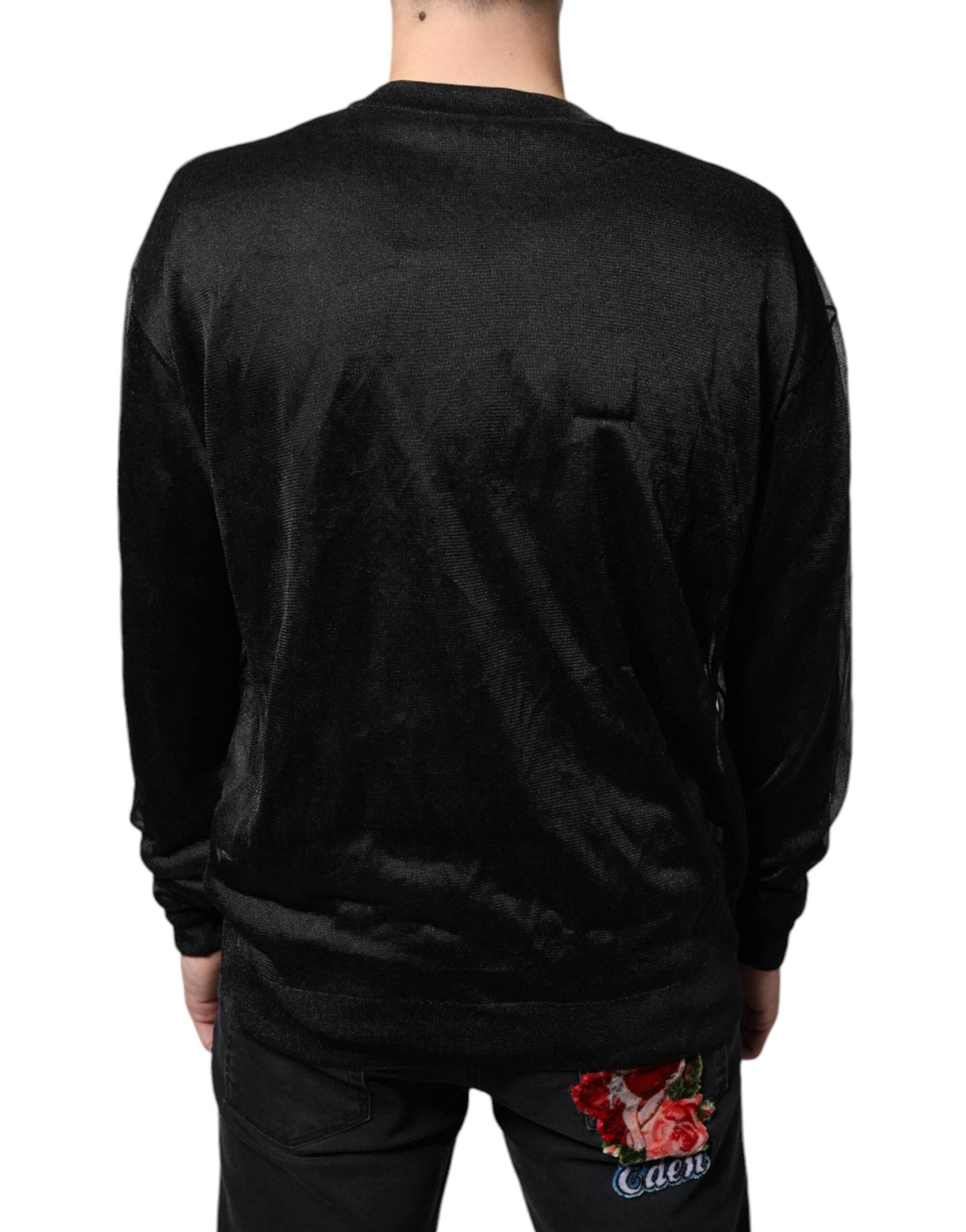 Dolce & Gabbana Black Polyester Pullover Sweatshirt Sweater - Hilstor