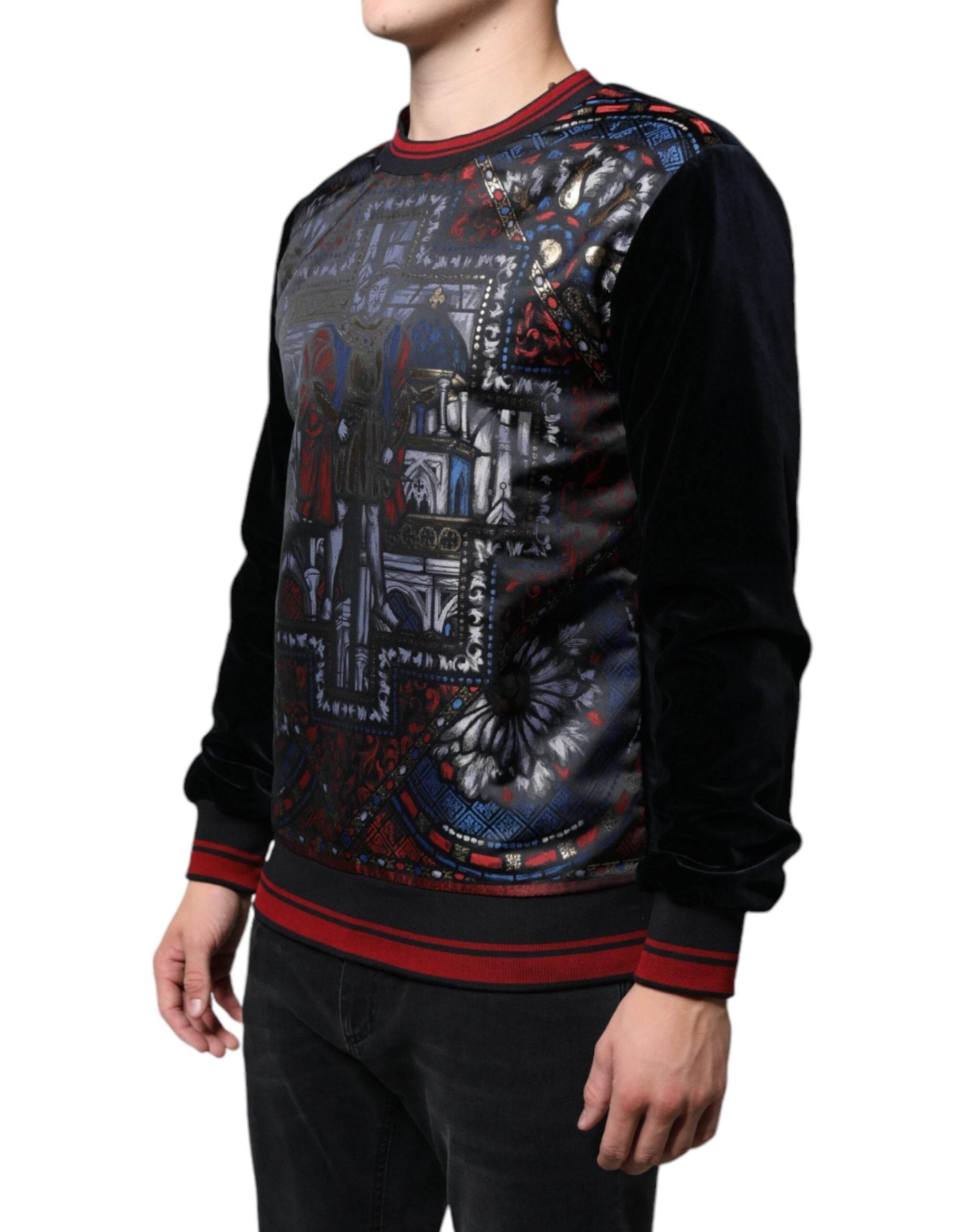 Dolce & Gabbana Multicolor Jacquard Crew Neck Sweatshirt Sweater - Hilstor