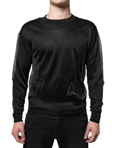 Dolce & Gabbana Black Polyester Pullover Sweatshirt Sweater - Hilstor