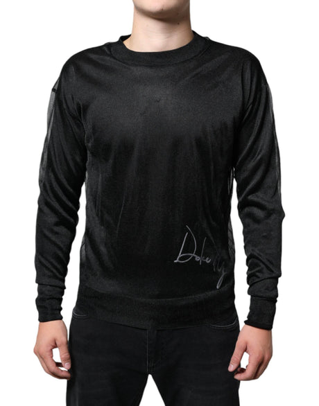 Dolce & Gabbana Black Polyester Pullover Sweatshirt Sweater - Hilstor