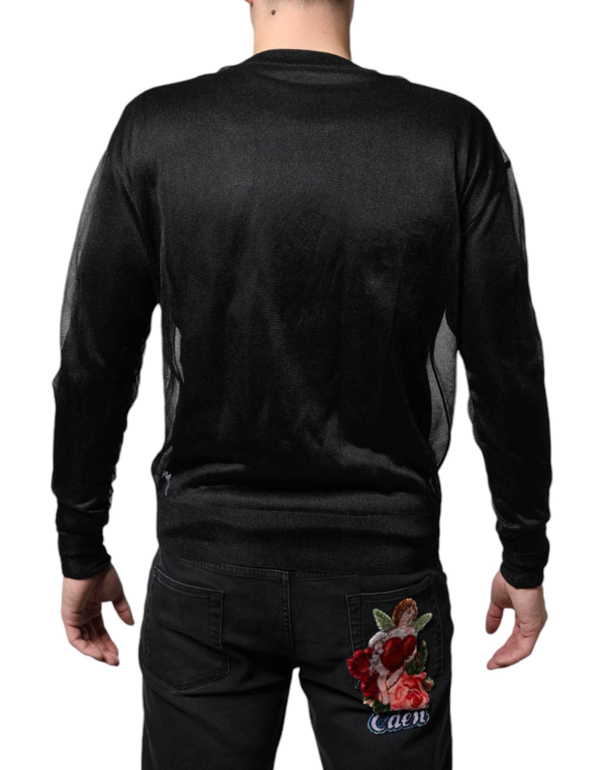 Dolce & Gabbana Black Polyester Pullover Sweatshirt Sweater - Hilstor