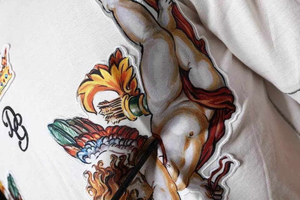 Dolce & Gabbana White Angel Crown Print Crew Neck T-shirt - Hilstor