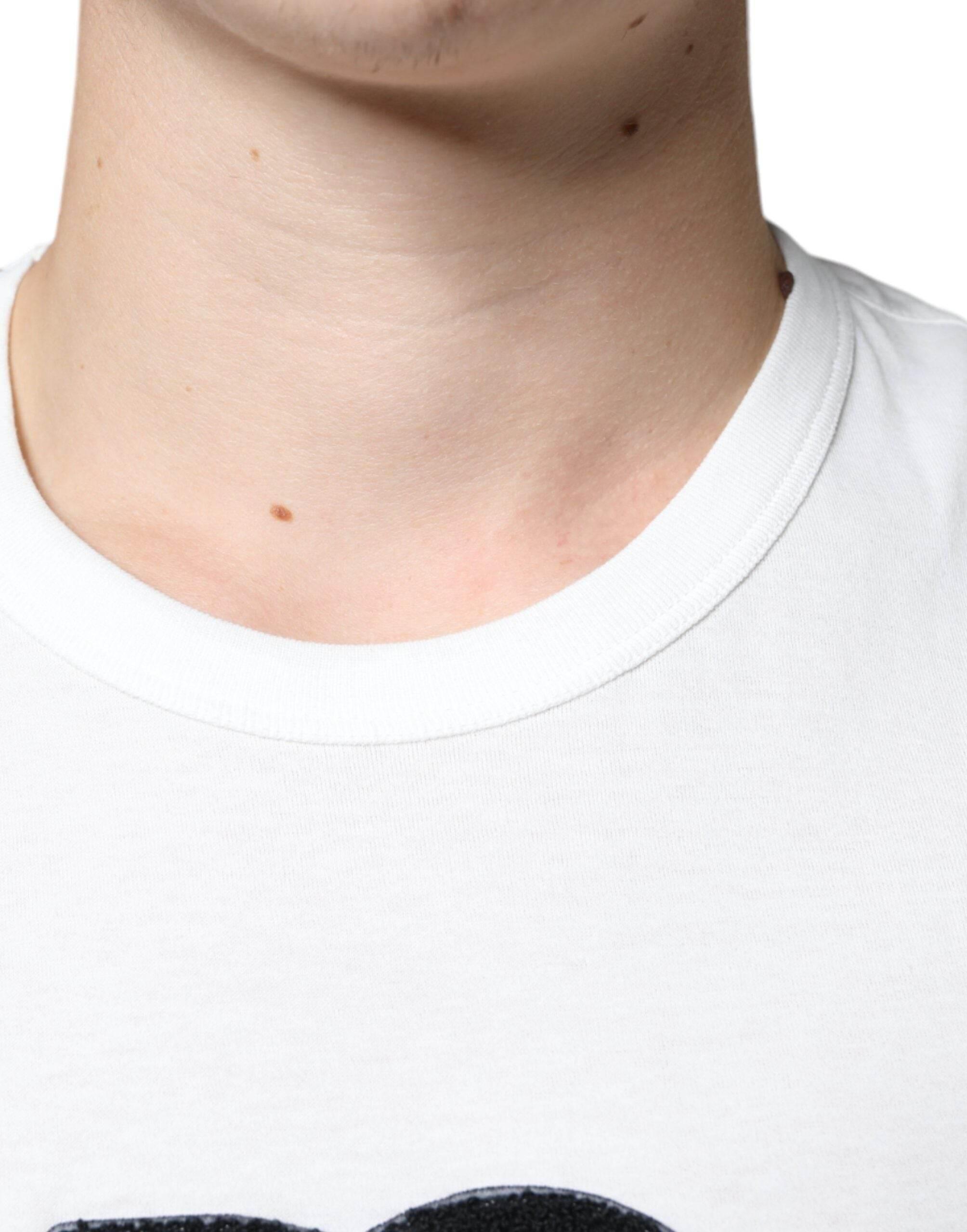 Dolce & Gabbana White Cotton DG Logo Print T-shirt - Hilstor