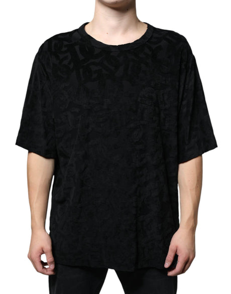 Dolce & Gabbana Black DG Mania Logo Print T-shirt - Hilstor