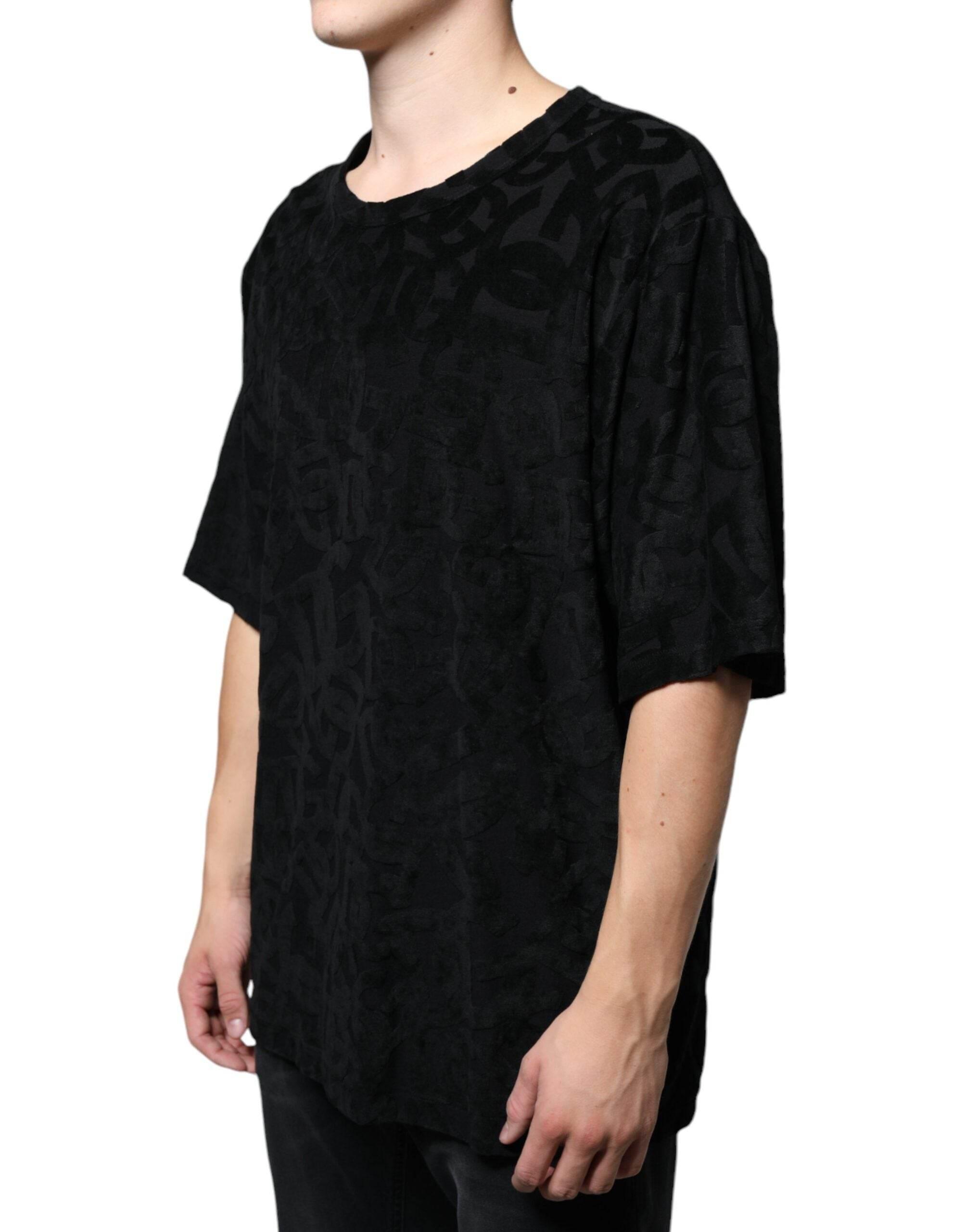 Dolce & Gabbana Black DG Mania Logo Print T-shirt - Hilstor