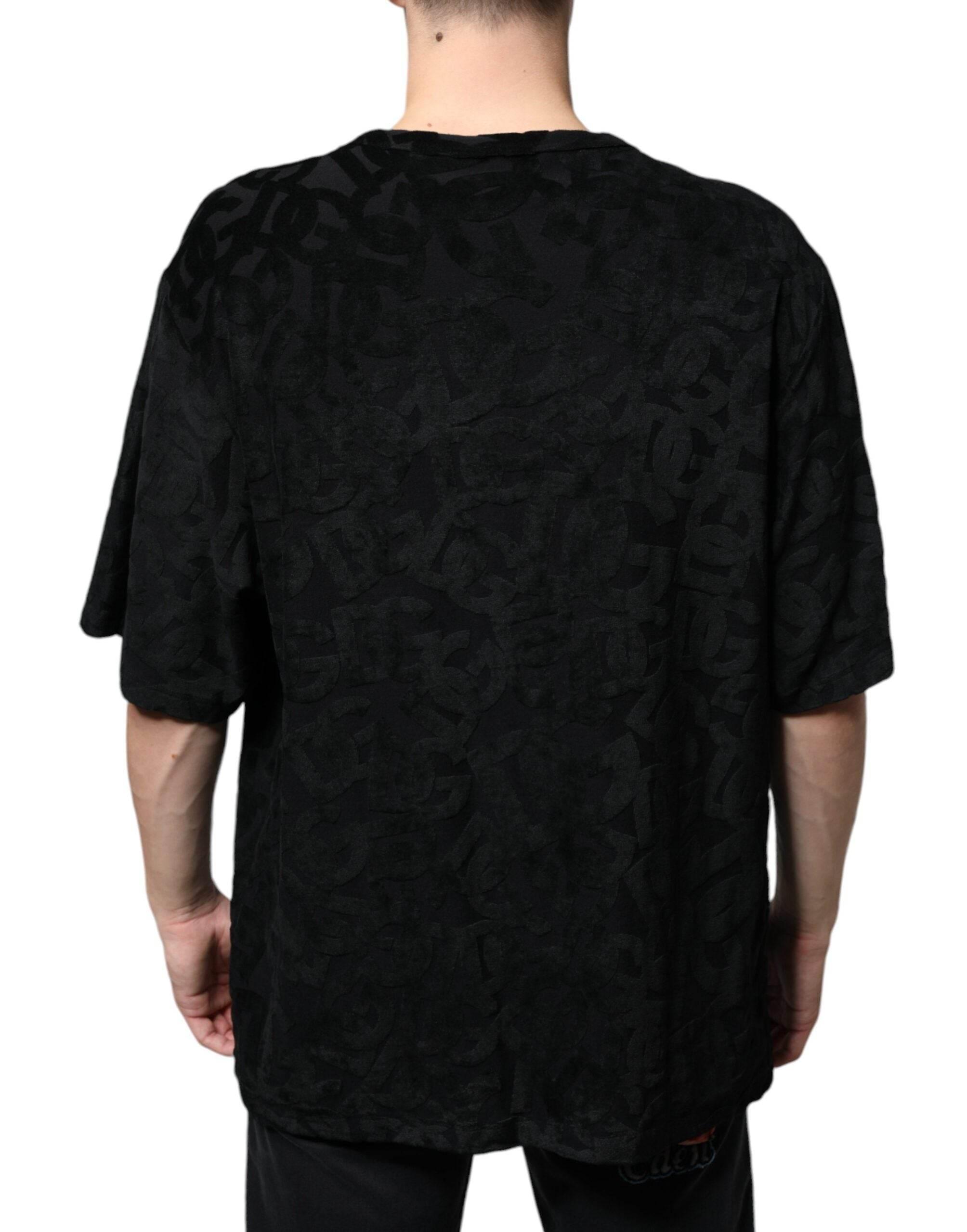 Dolce & Gabbana Black DG Mania Logo Print T-shirt - Hilstor
