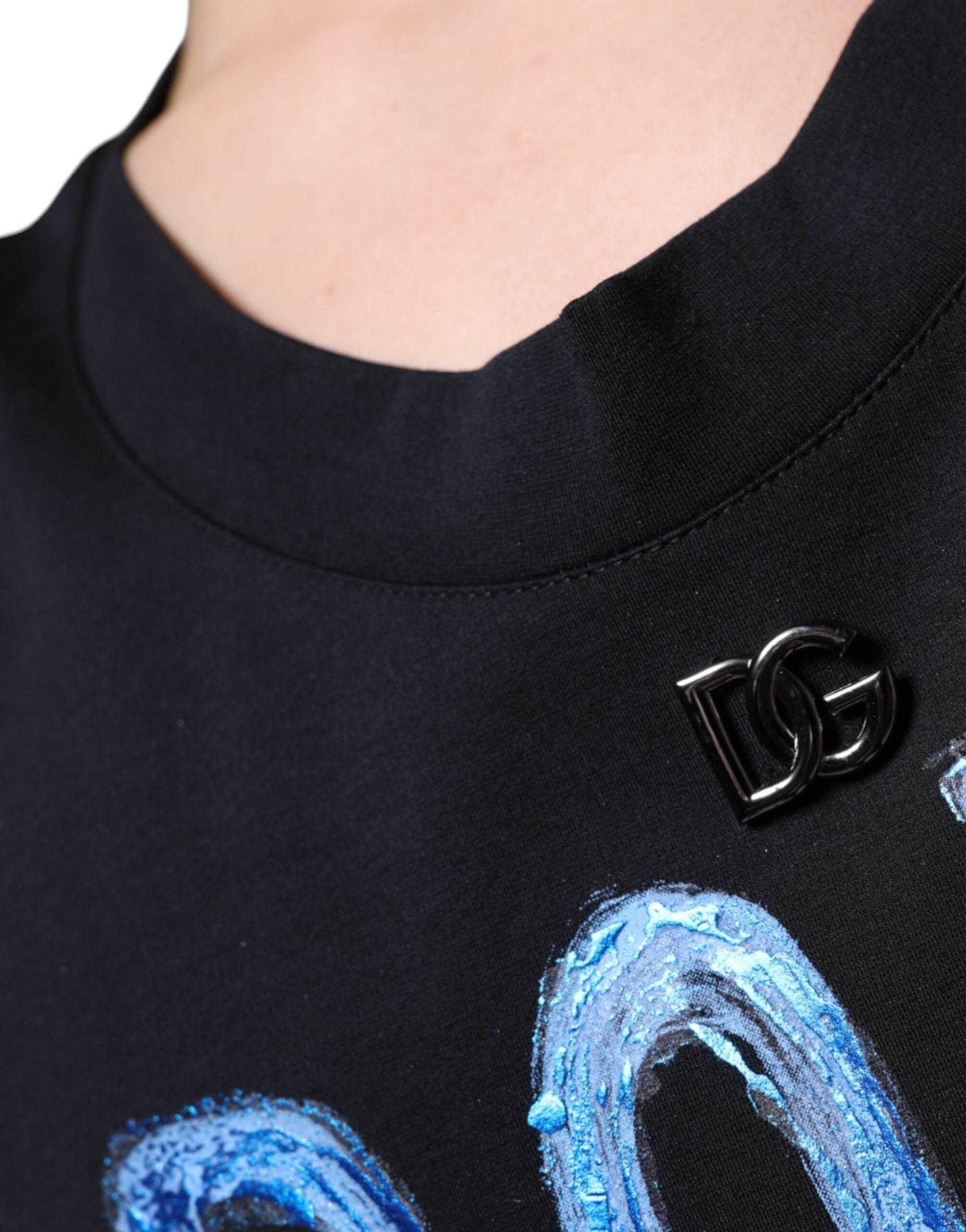 Dolce & Gabbana Black Cotton Born To Be Free Sleeveless T-shirt - Hilstor