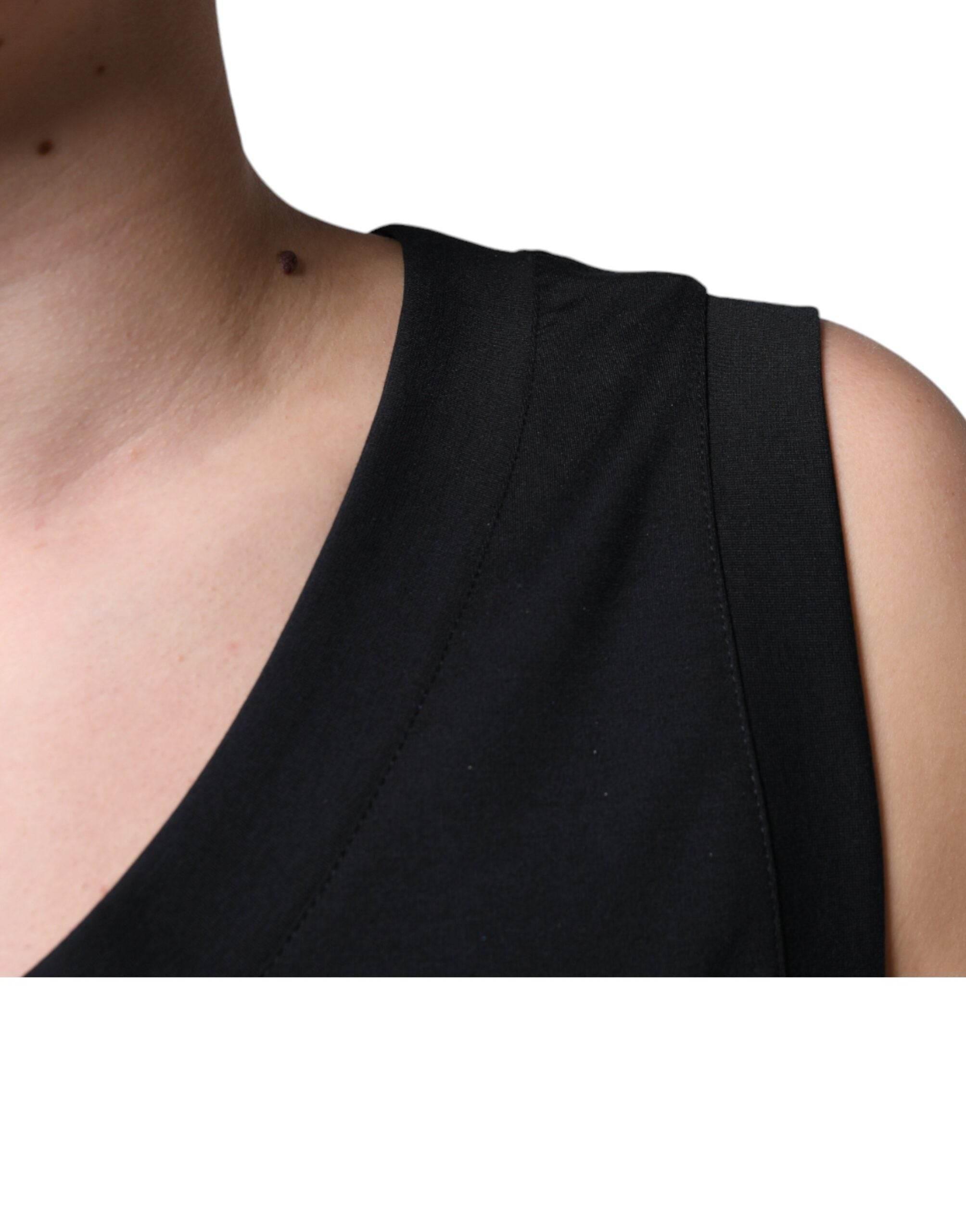 Dolce & Gabbana Black Cotton Born To Be Free Sleeveless T-shirt - Hilstor