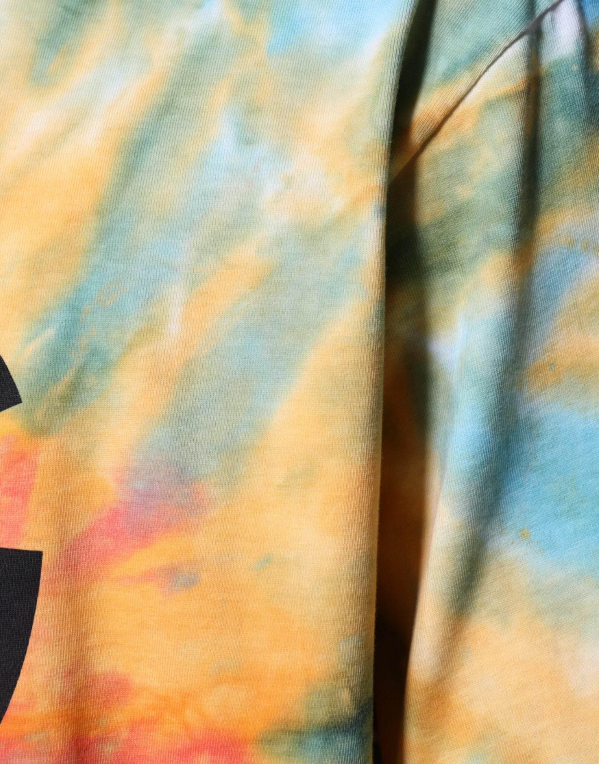 Dolce & Gabbana Multicolor Tie-Dye Logo Cotton T-shirt - Hilstor